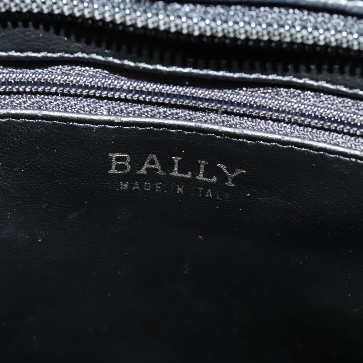 BALLY Hand Bag Leather Black Auth BA049