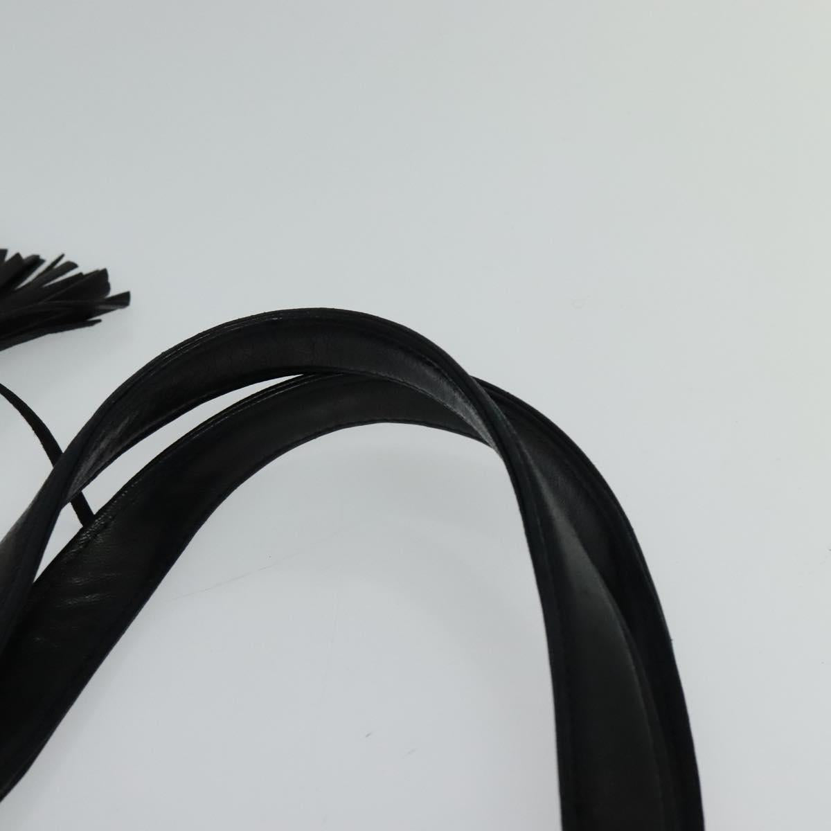 BALLY Hand Bag Leather Black Auth BA049