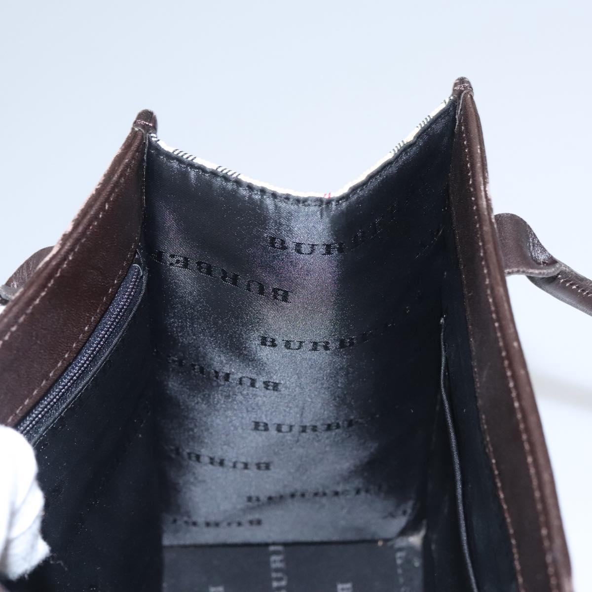 BURBERRY Nova Check Hand Bag Canvas Beige Brown Auth BA050