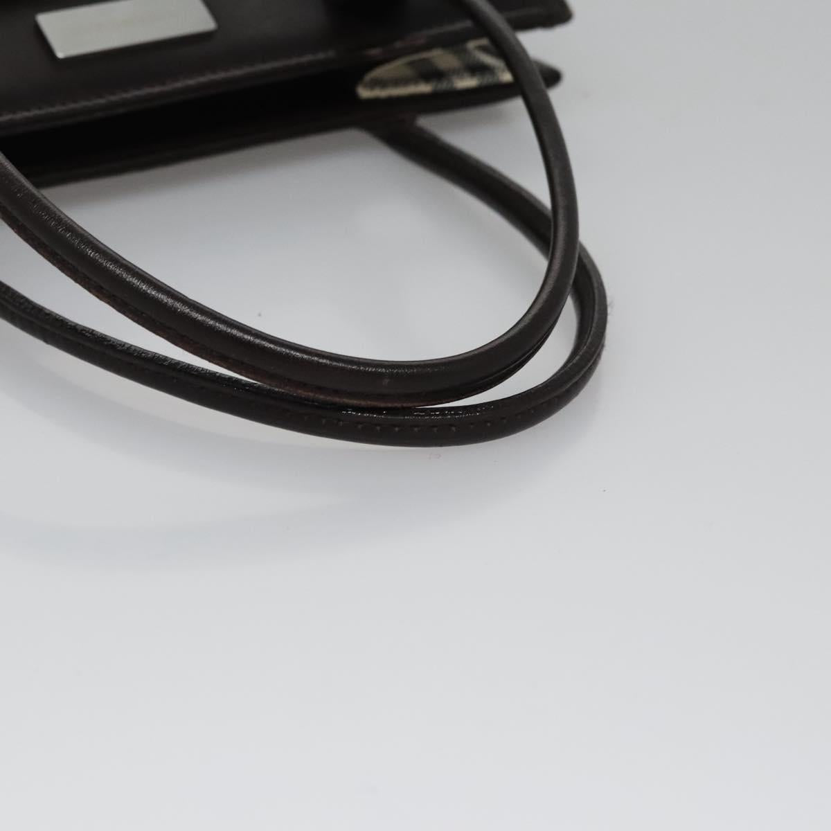 BURBERRY Nova Check Hand Bag Canvas Beige Brown Auth BA050