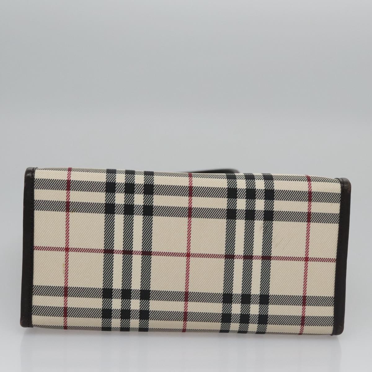 BURBERRY Nova Check Hand Bag Canvas Beige Brown Auth BA050