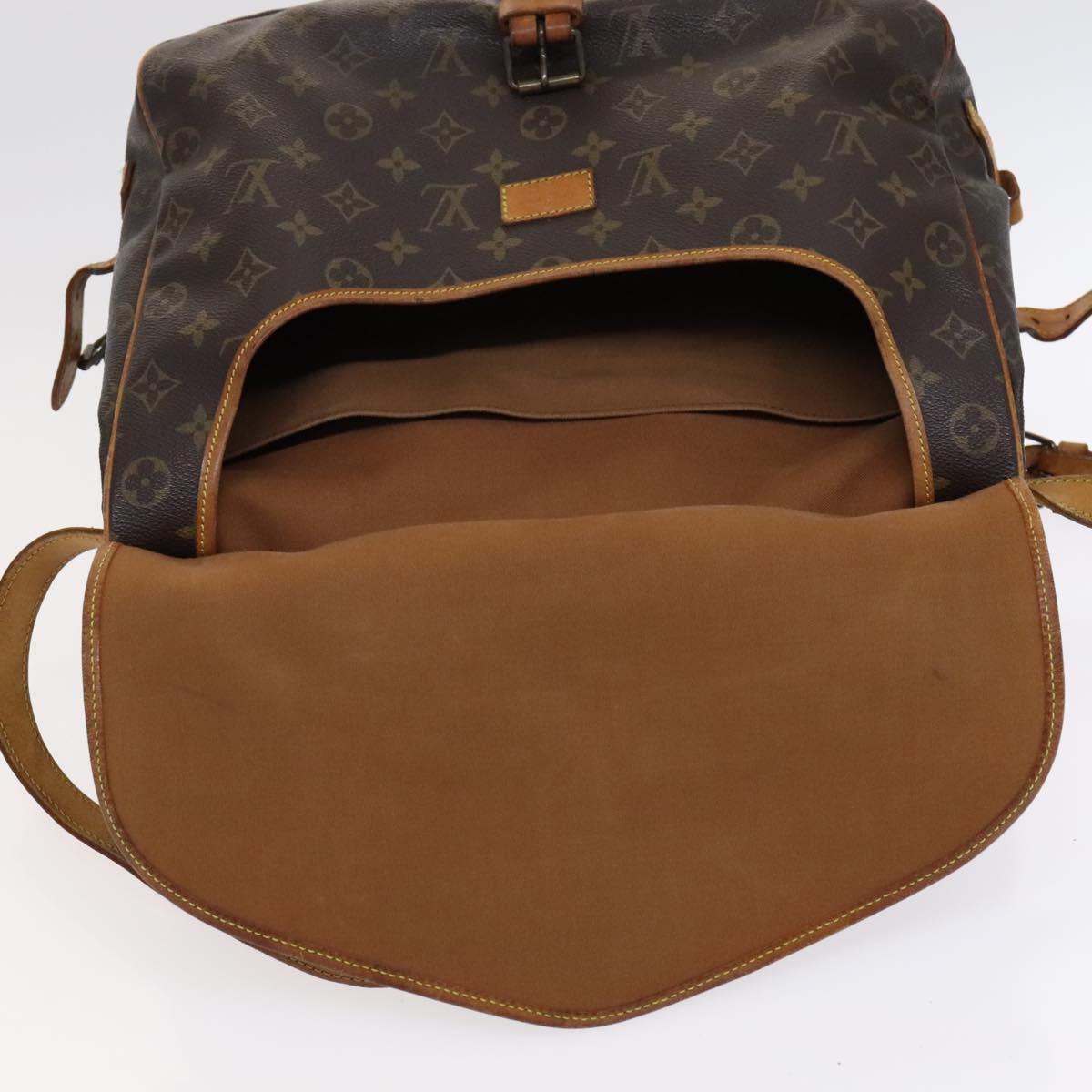 LOUIS VUITTON Monogram Saumur 35 Shoulder Bag M42254 LV Auth BA055