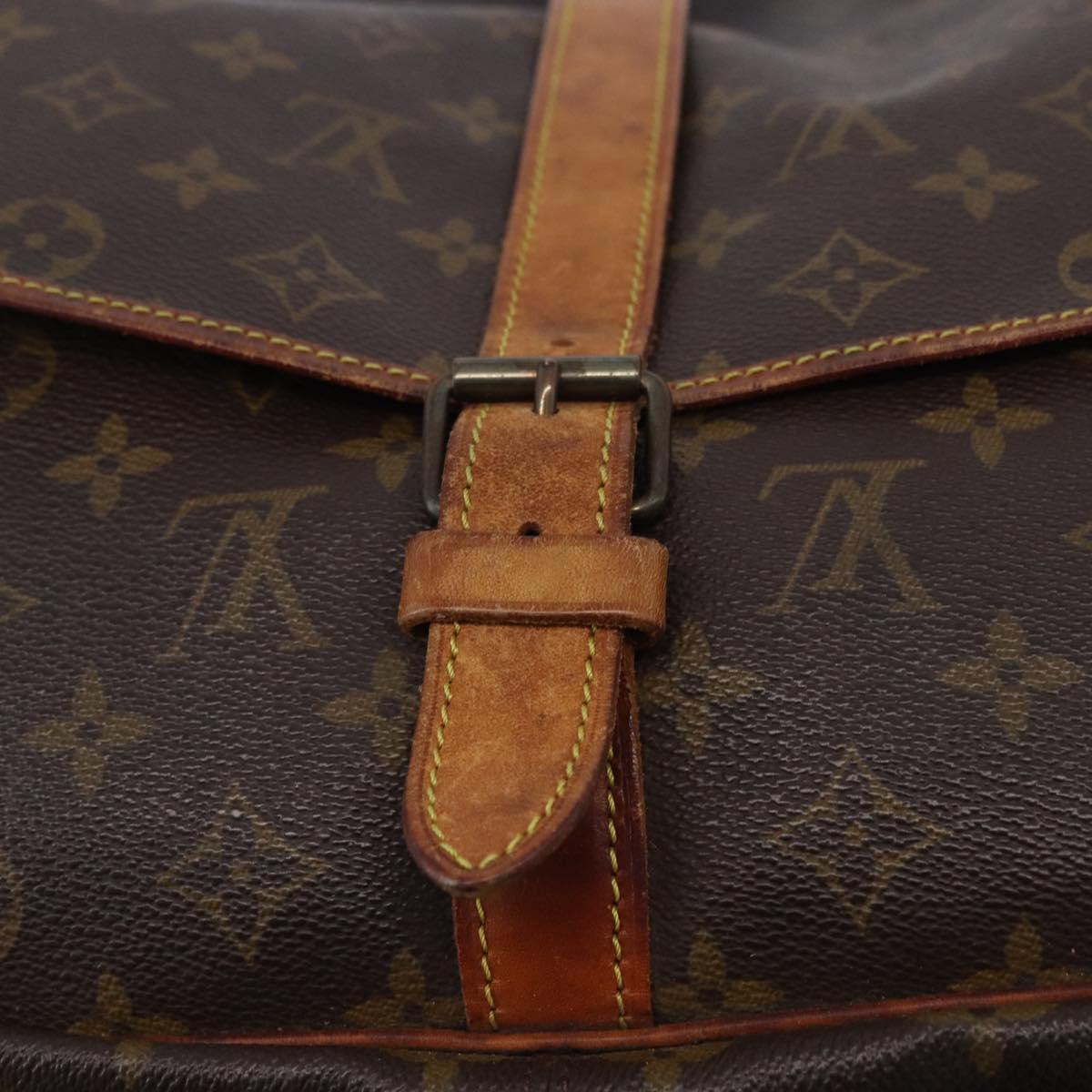 LOUIS VUITTON Monogram Saumur 35 Shoulder Bag M42254 LV Auth BA055