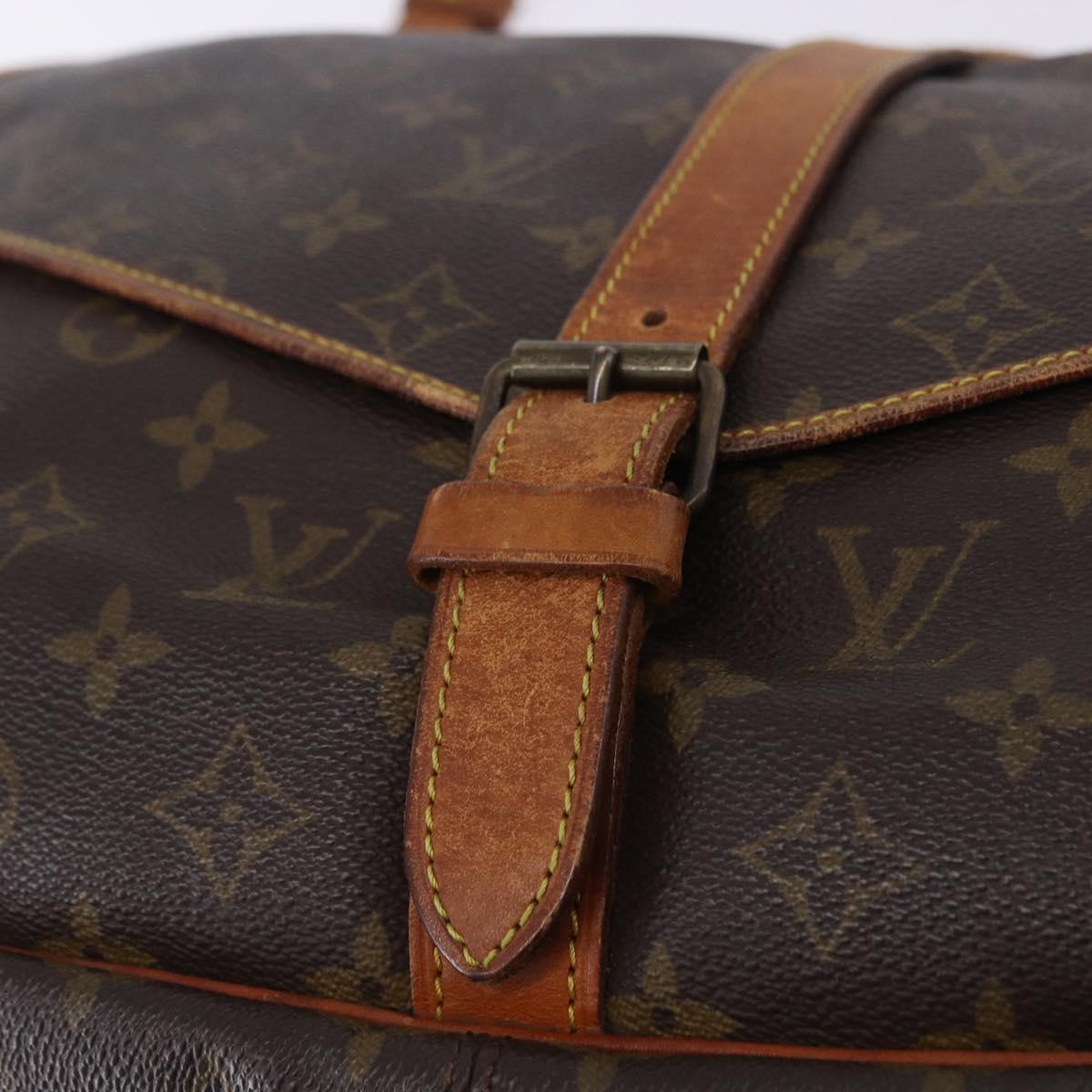 LOUIS VUITTON Monogram Saumur 35 Shoulder Bag M42254 LV Auth BA055