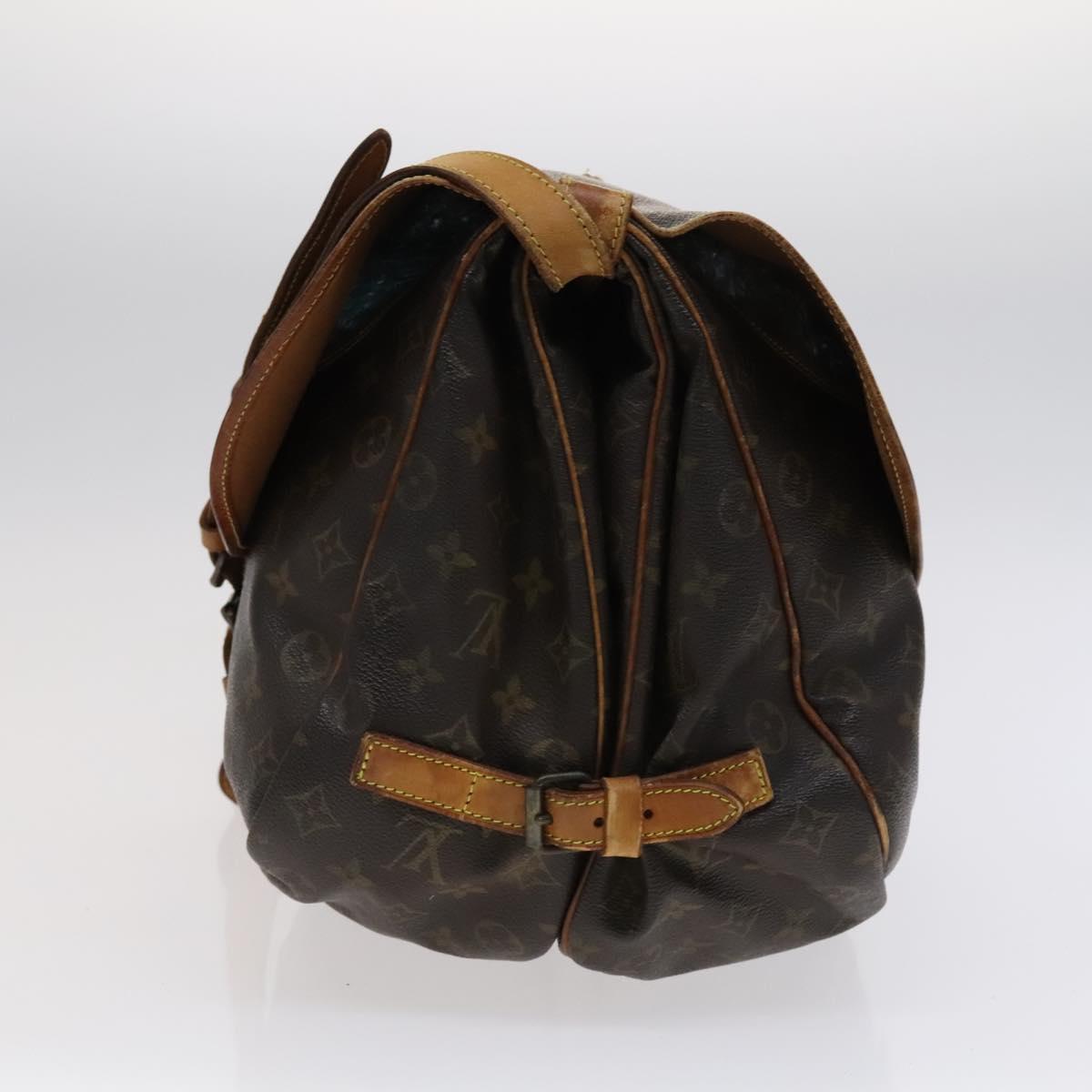 LOUIS VUITTON Monogram Saumur 35 Shoulder Bag M42254 LV Auth BA055