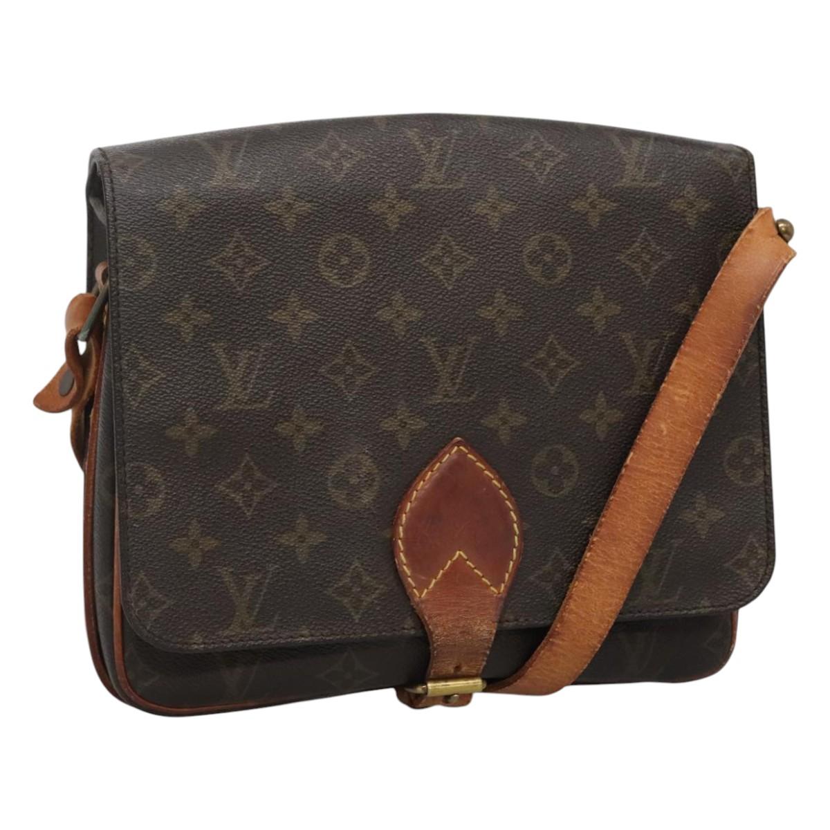 LOUIS VUITTON Monogram Cartouchiere MM Shoulder Bag M51253 LV Auth BA061
