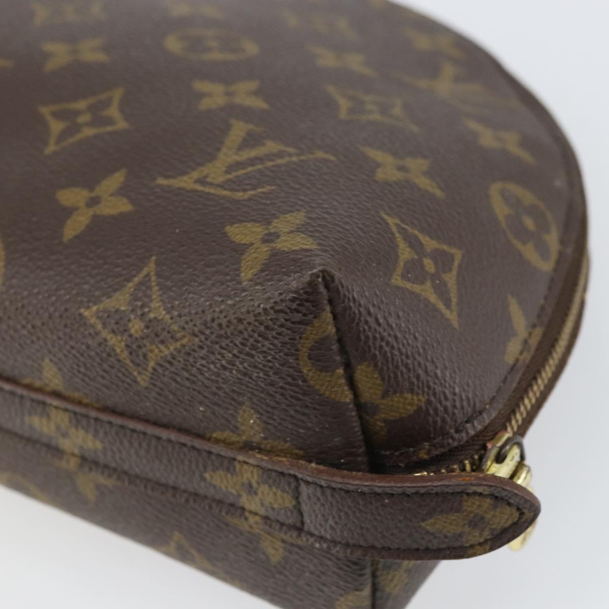 LOUIS VUITTON Monogram Trousse Demi Ronde Cosmetic Pouch M47520 LV Auth BA10019
