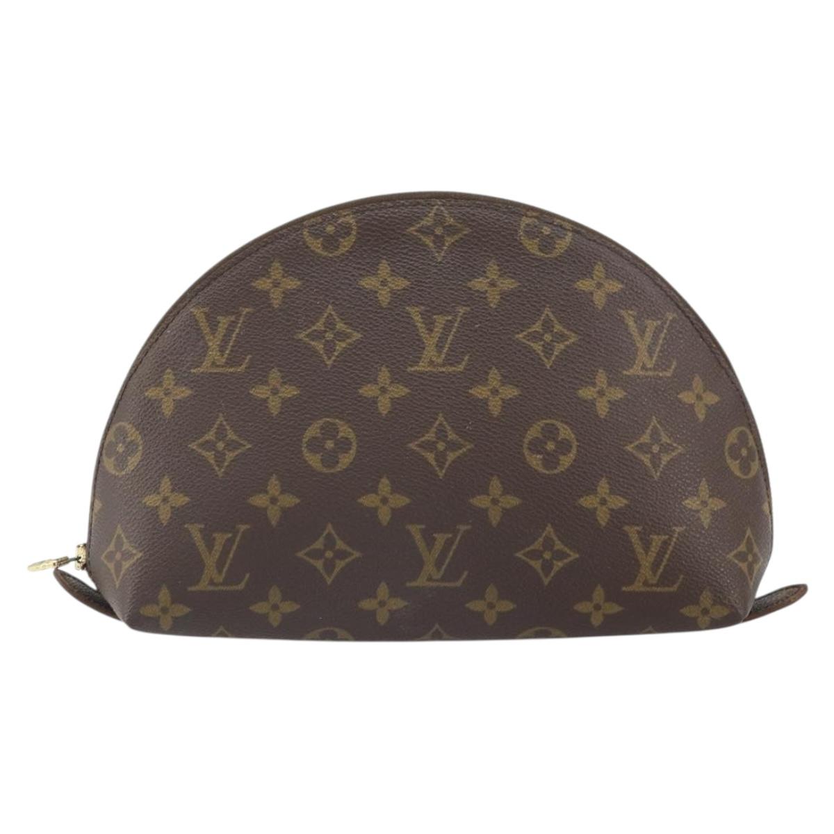 LOUIS VUITTON Monogram Trousse Demi Ronde Cosmetic Pouch M47520 LV Auth BA10019