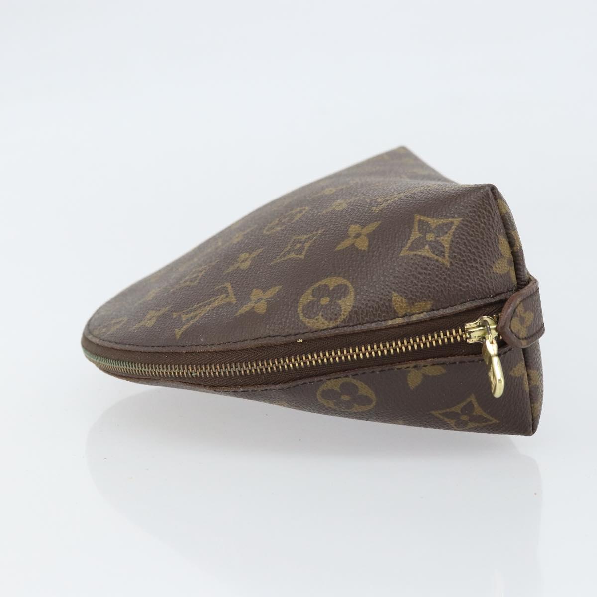 LOUIS VUITTON Monogram Trousse Demi Ronde Cosmetic Pouch M47520 LV Auth BA10019