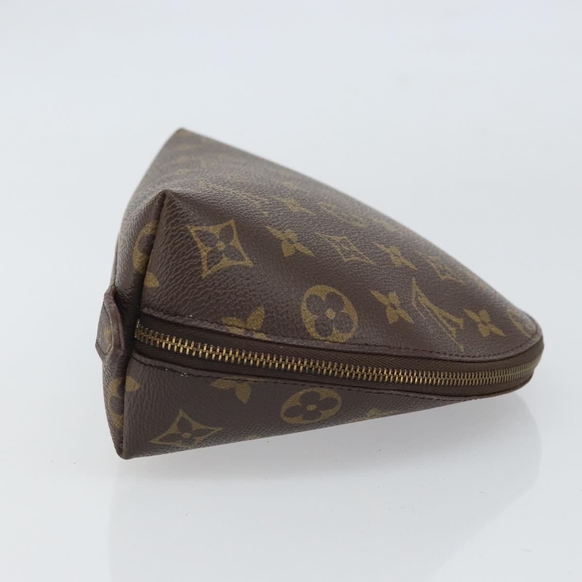 LOUIS VUITTON Monogram Trousse Demi Ronde Cosmetic Pouch M47520 LV Auth BA10020
