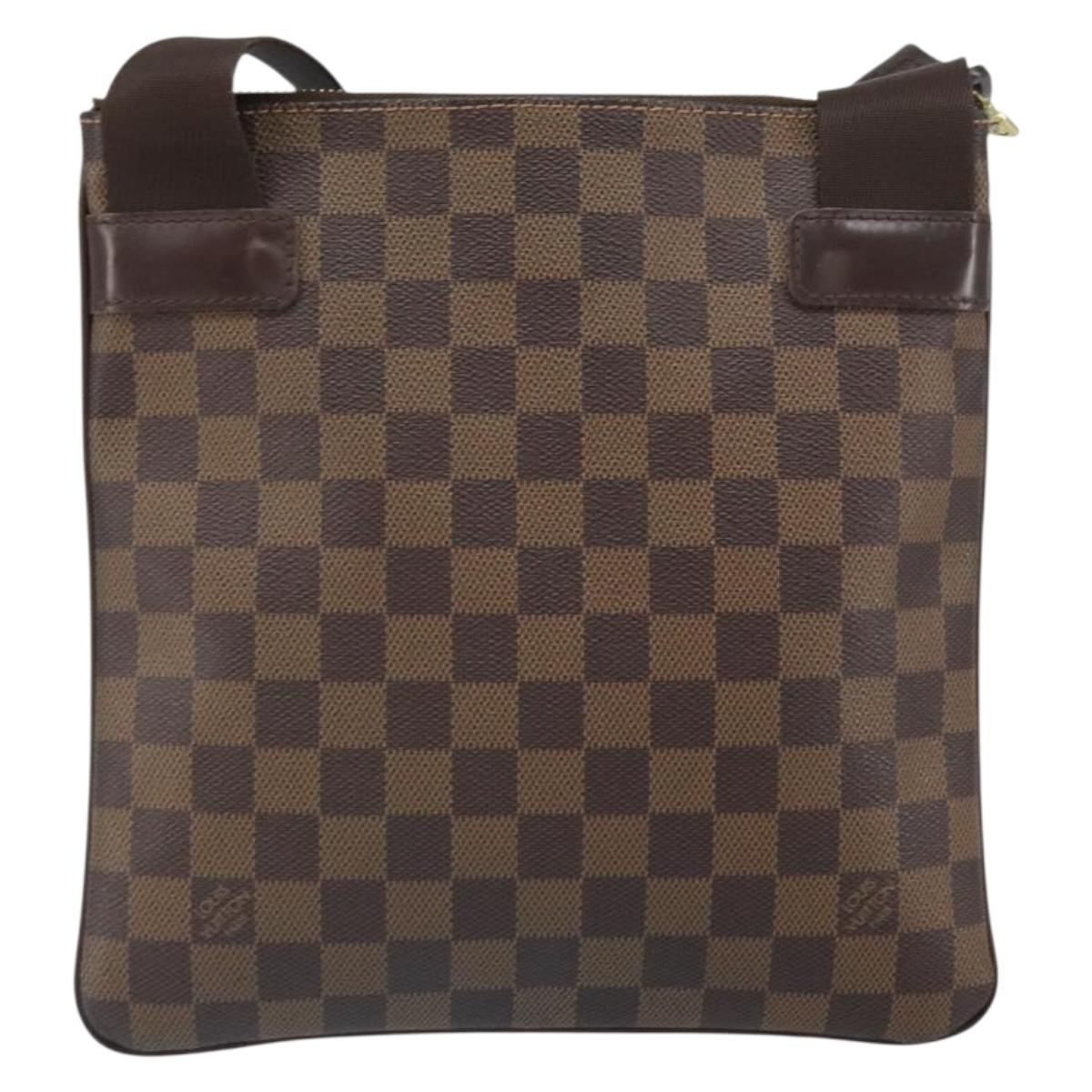 LOUIS VUITTON Damier Ebene Pochette Merwiel Shoulder Bag N51127 LV Auth BA10021