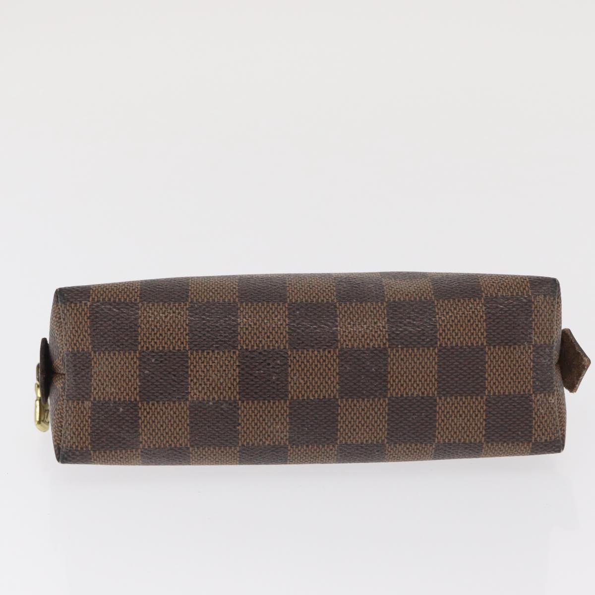 LOUIS VUITTON Damier Ebene Pochette Cosmetic PM Pouch N47516 LV Auth BA10024
