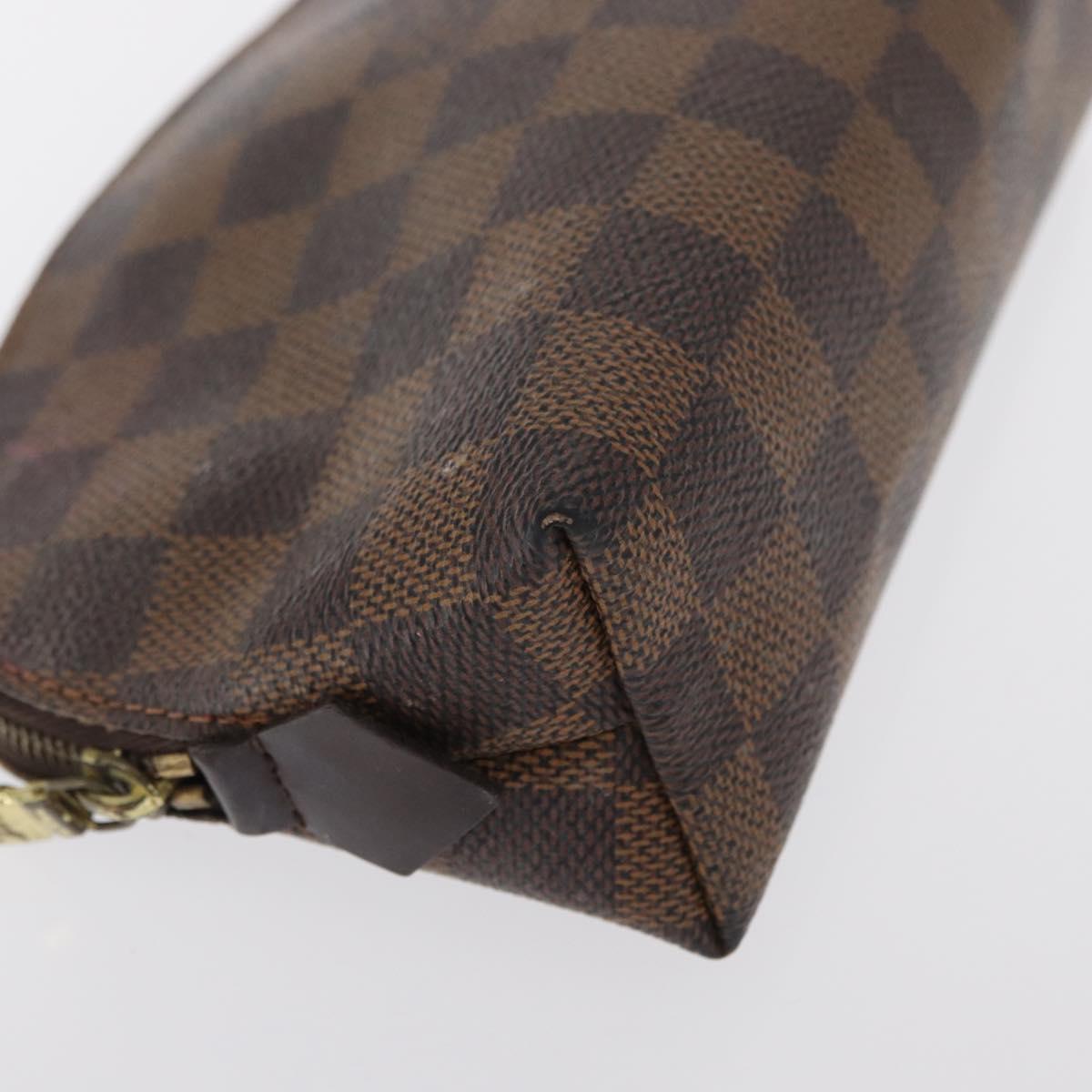 LOUIS VUITTON Damier Ebene Pochette Cosmetic PM Pouch N47516 LV Auth BA10024
