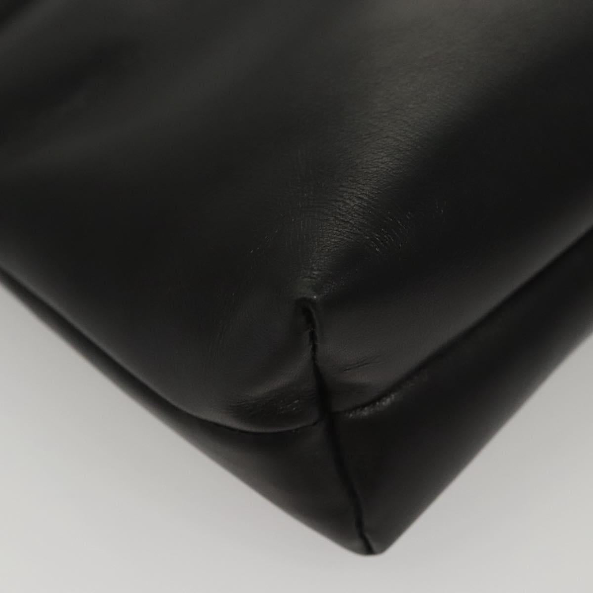 Salvatore Ferragamo Shoulder Bag Leather Black Gold Auth BA1003