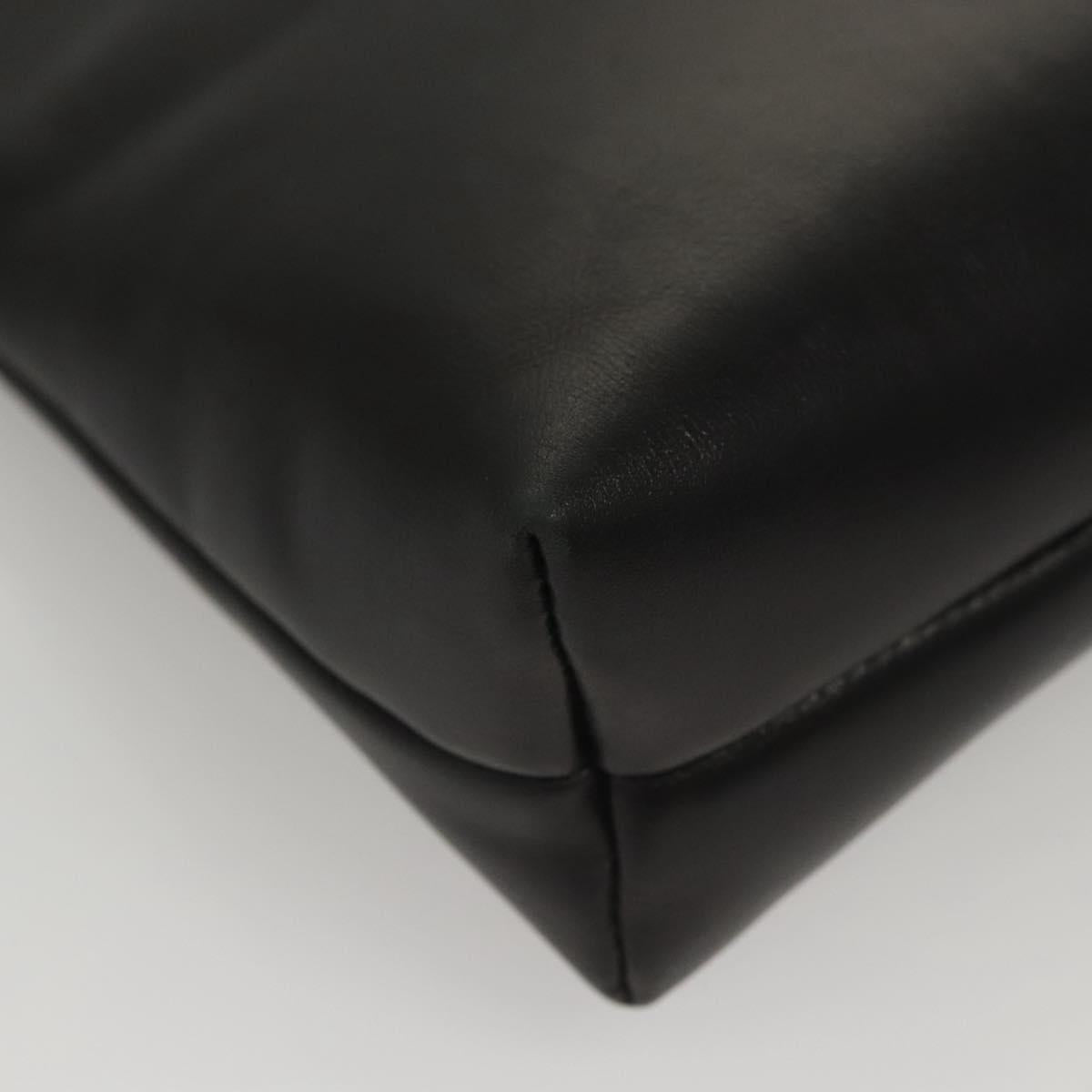 Salvatore Ferragamo Shoulder Bag Leather Black Gold Auth BA1003