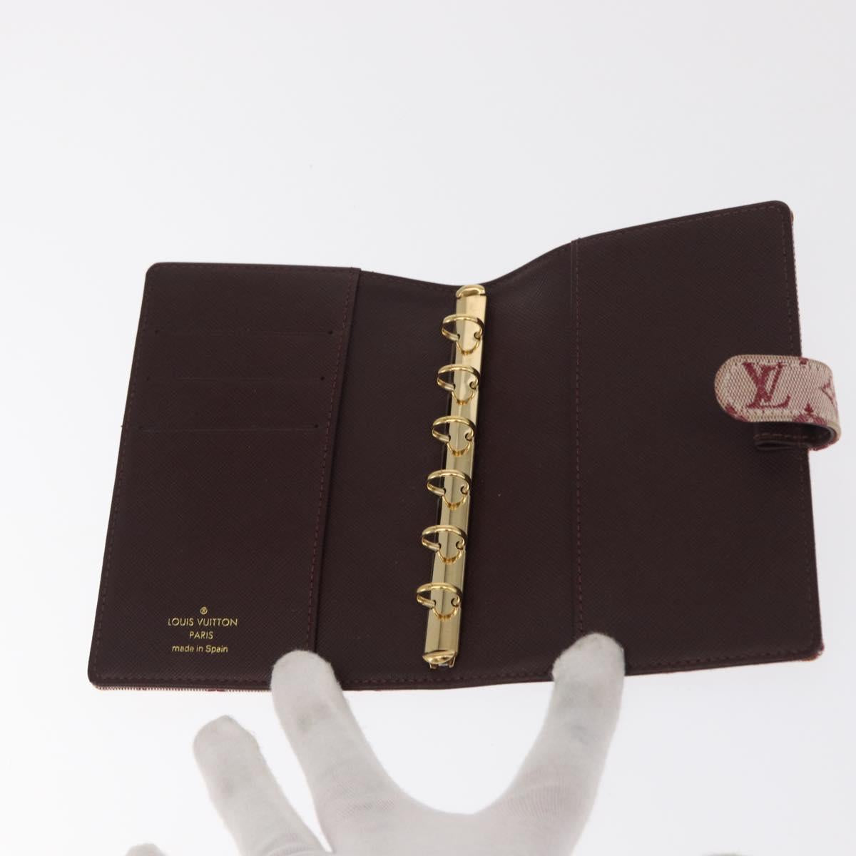 LOUIS VUITTON Monogram Mini Agenda PM Day Planner Cover Red R20912 Auth BA10033
