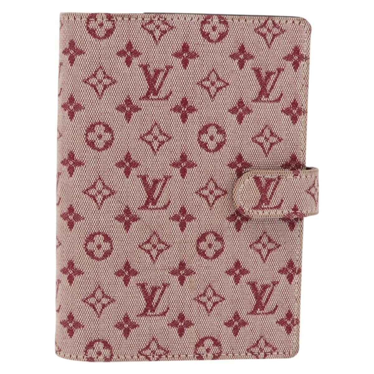 LOUIS VUITTON Monogram Mini Agenda PM Day Planner Cover Red R20912 Auth BA10033