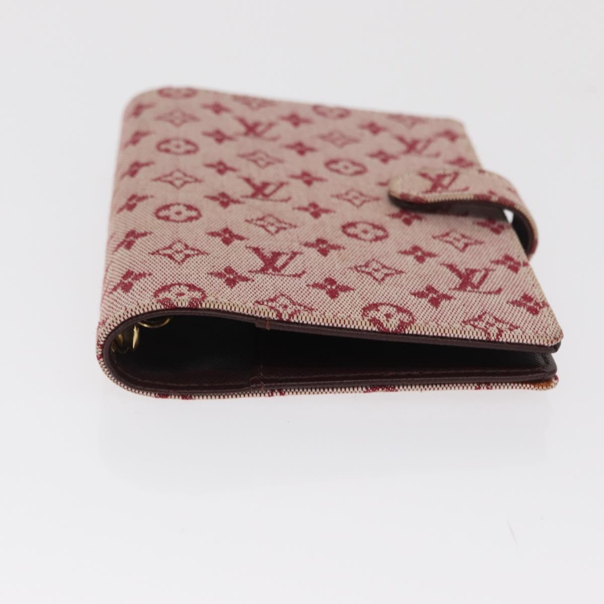 LOUIS VUITTON Monogram Mini Agenda PM Day Planner Cover Red R20912 Auth BA10033