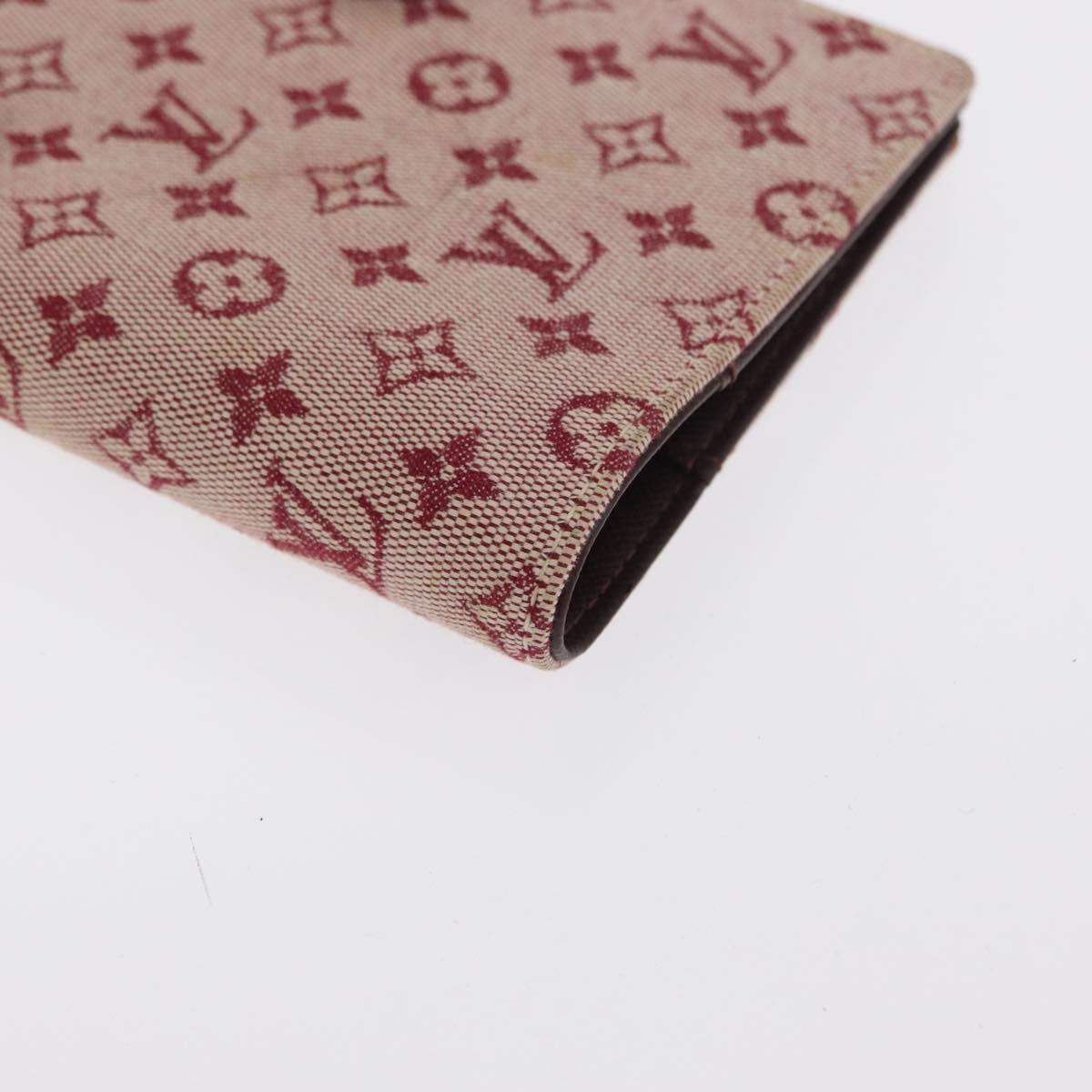LOUIS VUITTON Monogram Mini Agenda PM Day Planner Cover Red R20912 Auth BA10033