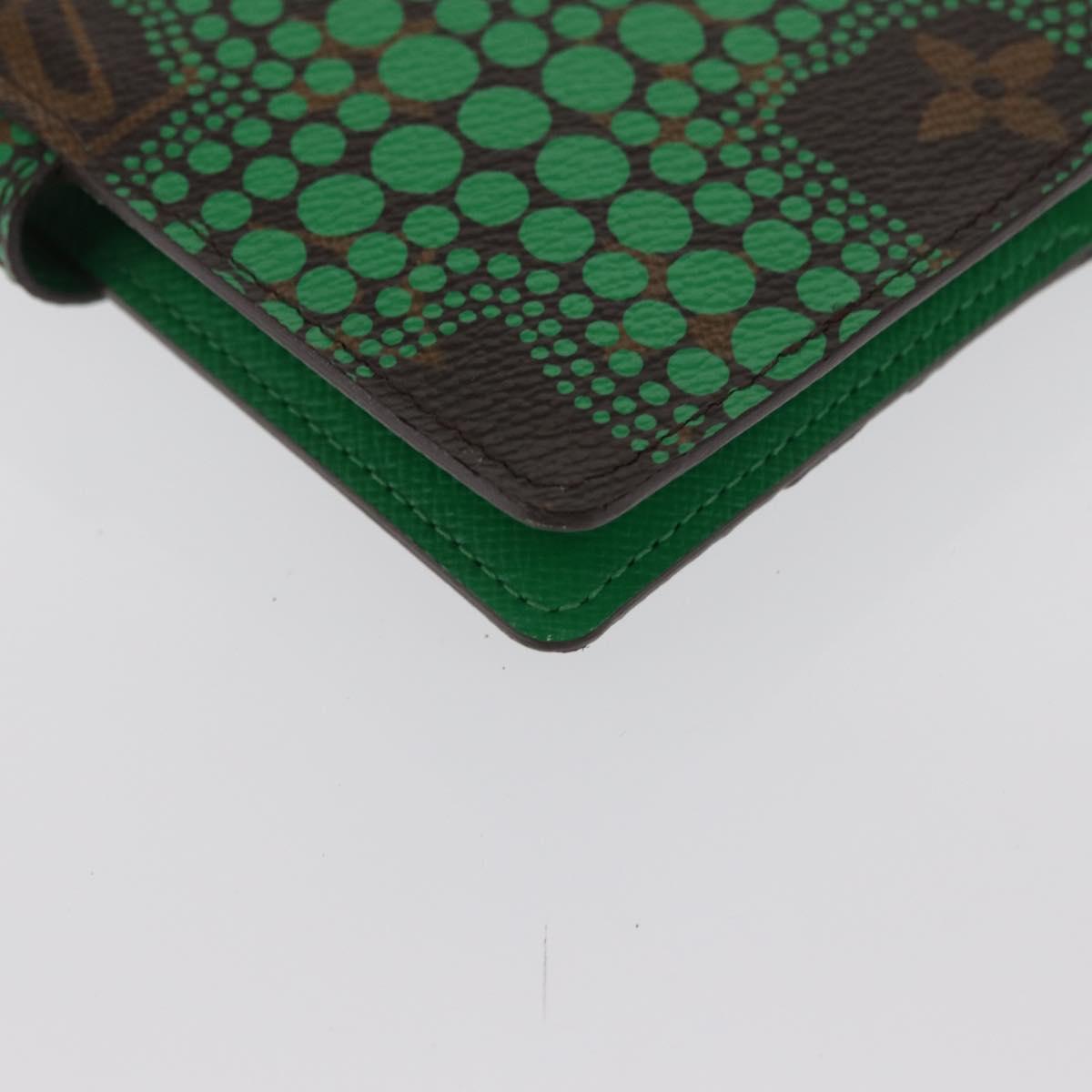 LOUIS VUITTON Yayoi Kusama Agenda PM Day Planner Cover Green R21133 Auth BA10034