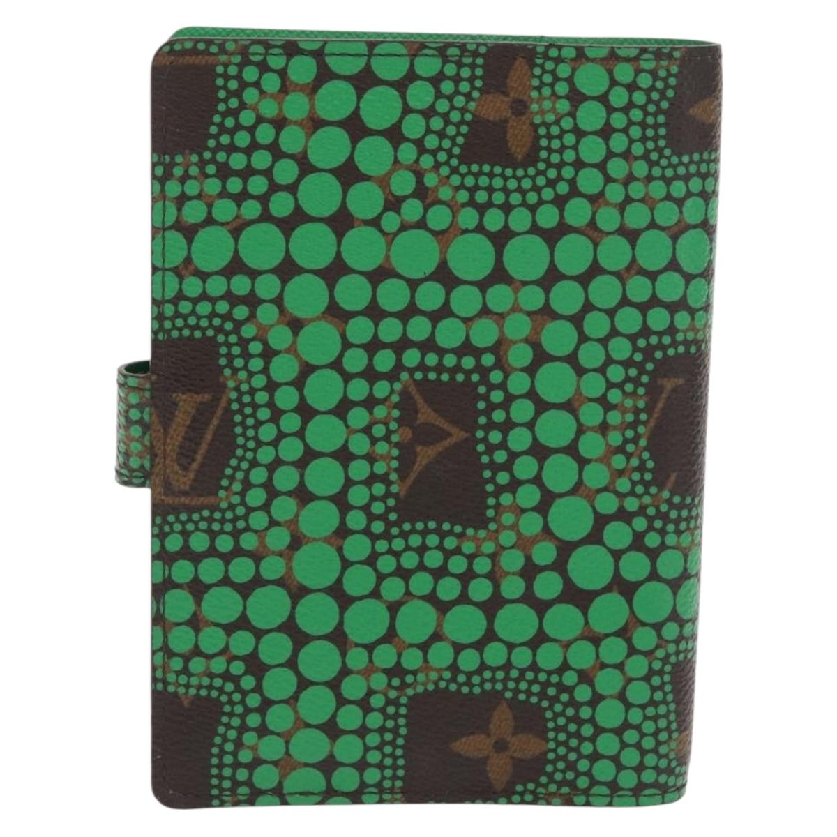 LOUIS VUITTON Yayoi Kusama Agenda PM Day Planner Cover Green R21133 Auth BA10034