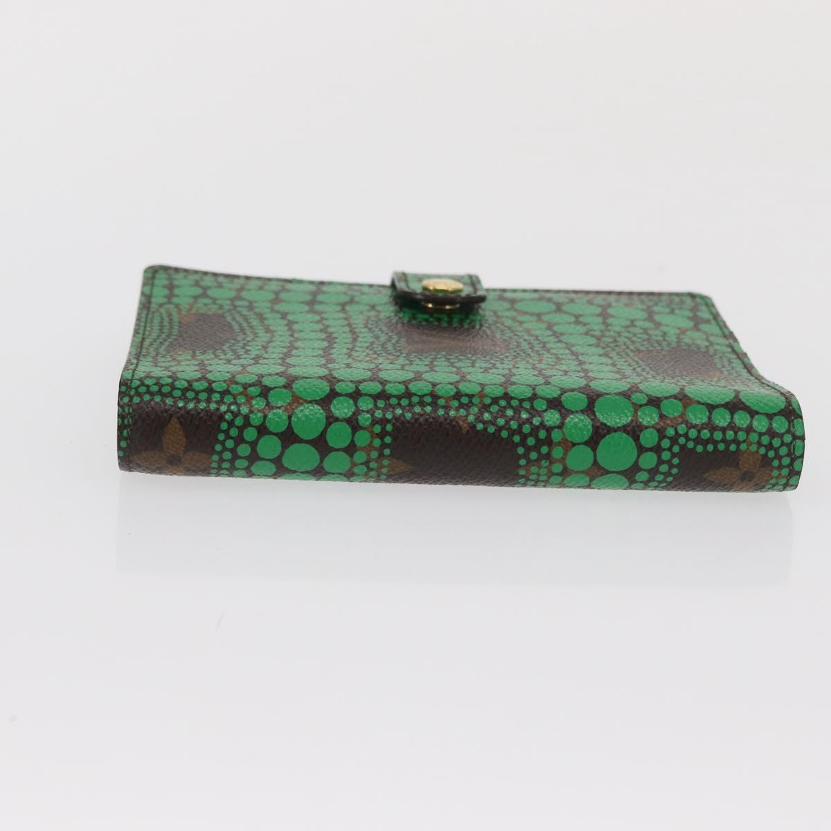 LOUIS VUITTON Yayoi Kusama Agenda PM Day Planner Cover Green R21133 Auth BA10034