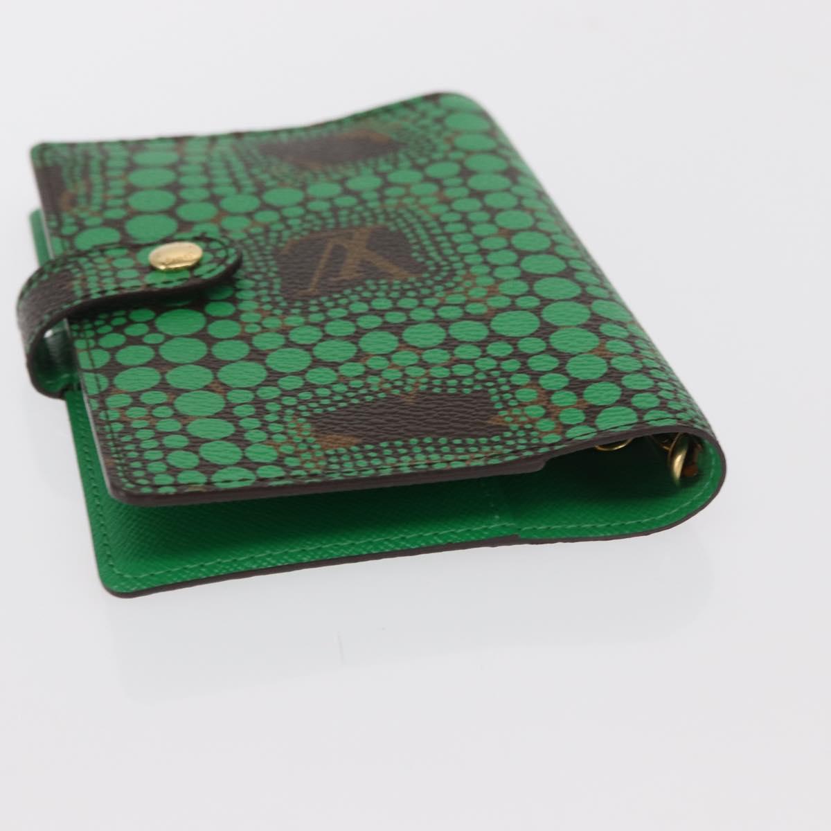 LOUIS VUITTON Yayoi Kusama Agenda PM Day Planner Cover Green R21133 Auth BA10034