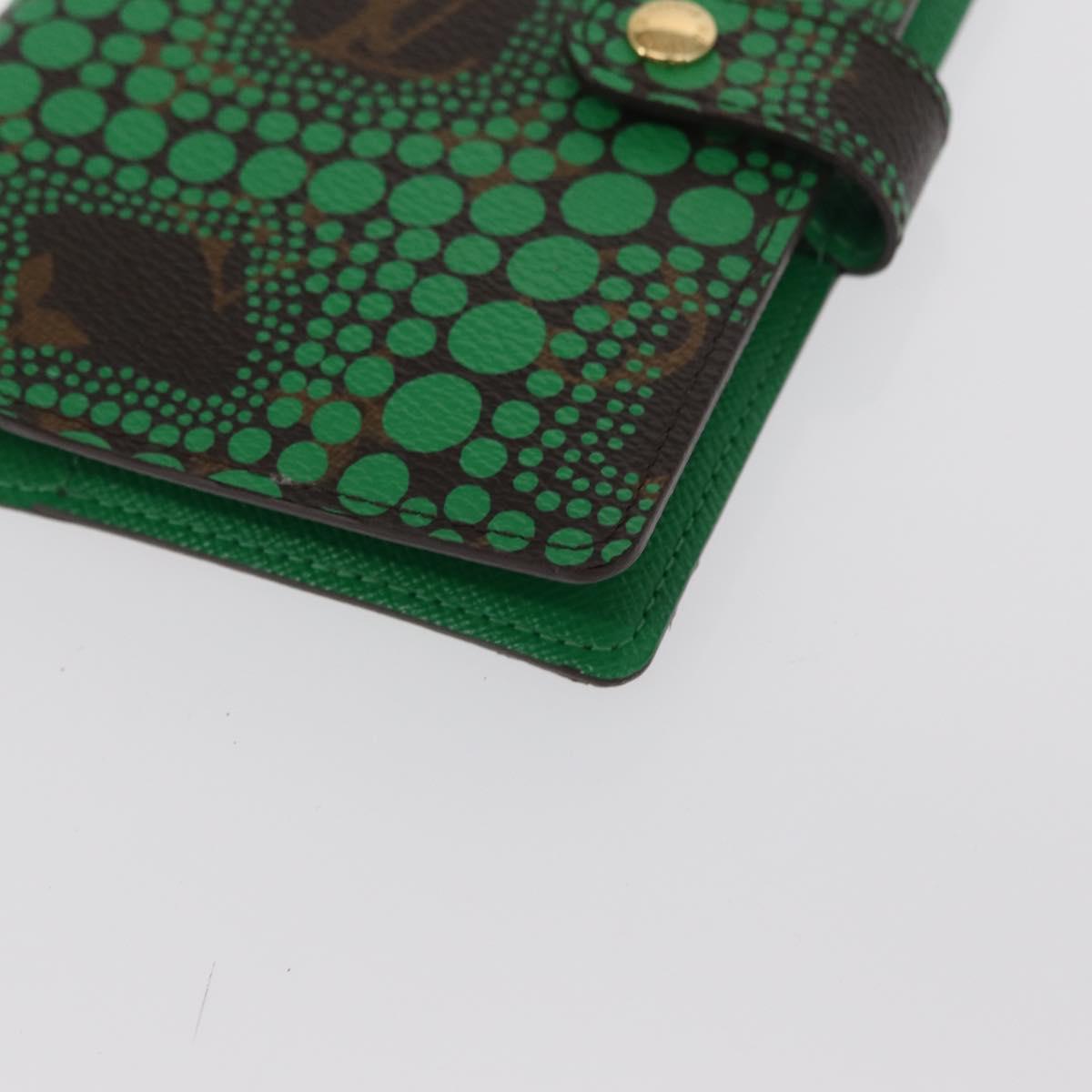 LOUIS VUITTON Yayoi Kusama Agenda PM Day Planner Cover Green R21133 Auth BA10034
