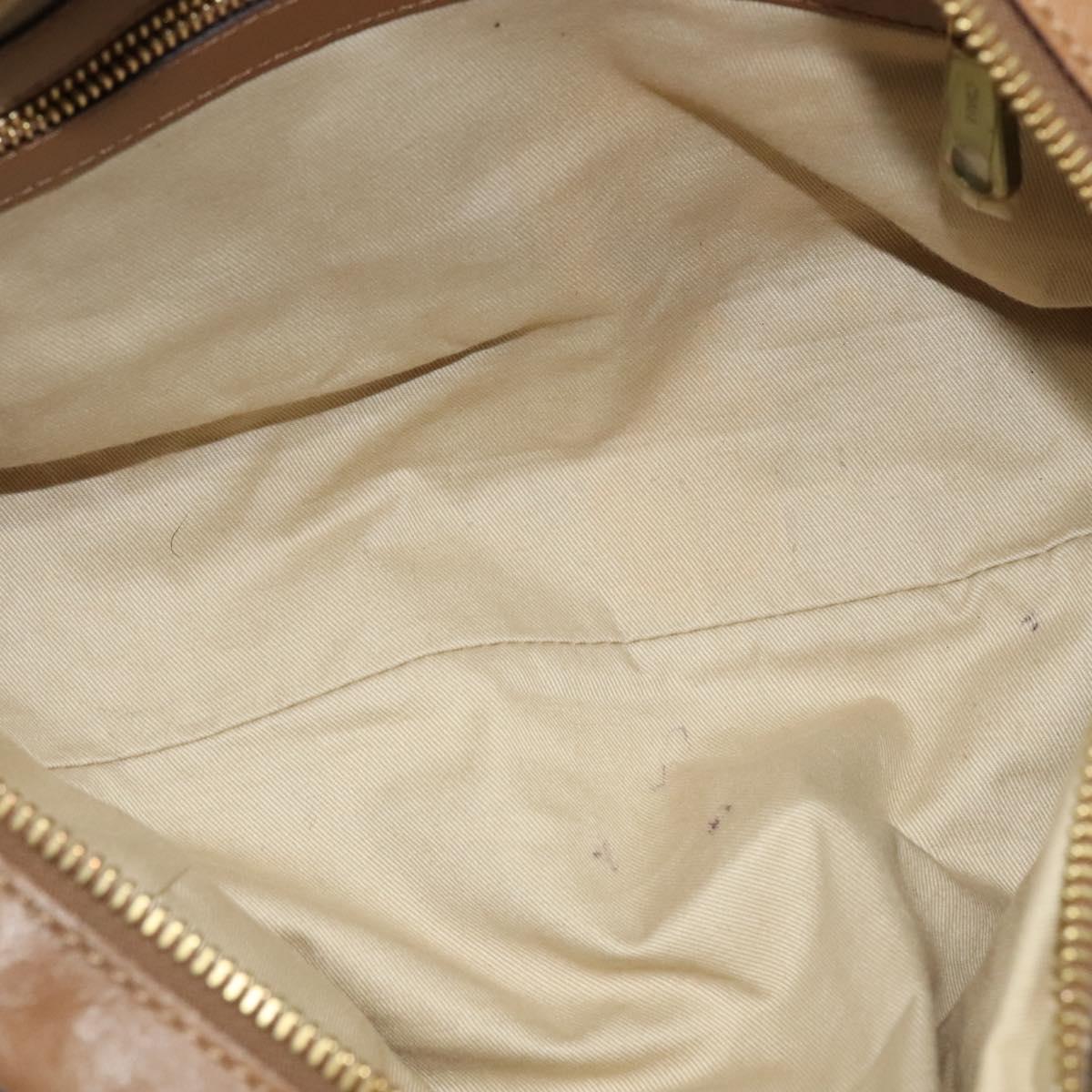 Chloe Hand Bag Leather 2way Brown Gold Auth BA1004