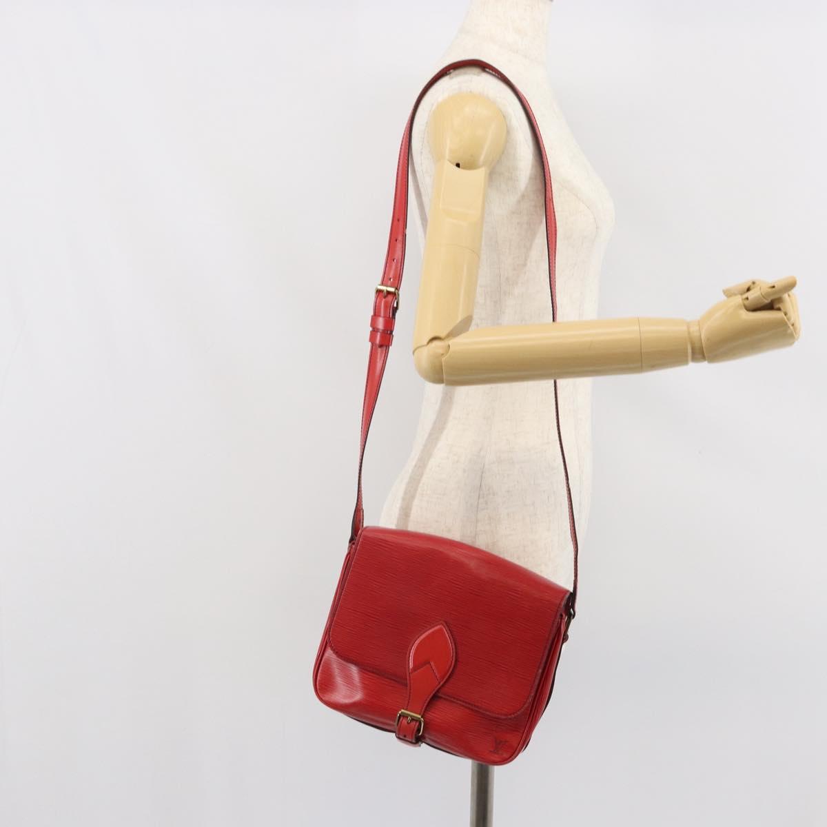 LOUIS VUITTON Epi Cartesier MM Shoulder Bag Red M52247 LV Auth BA10051