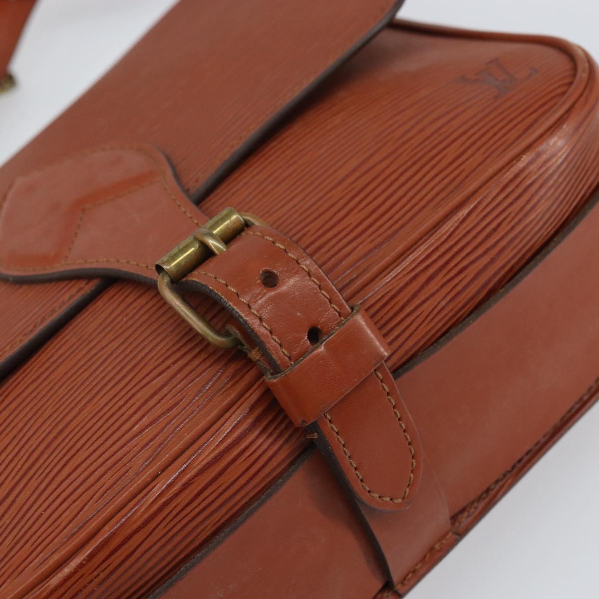 LOUIS VUITTON Epi Cartouchiere MM Shoulder Bag Brown M52243 LV Auth BA10052