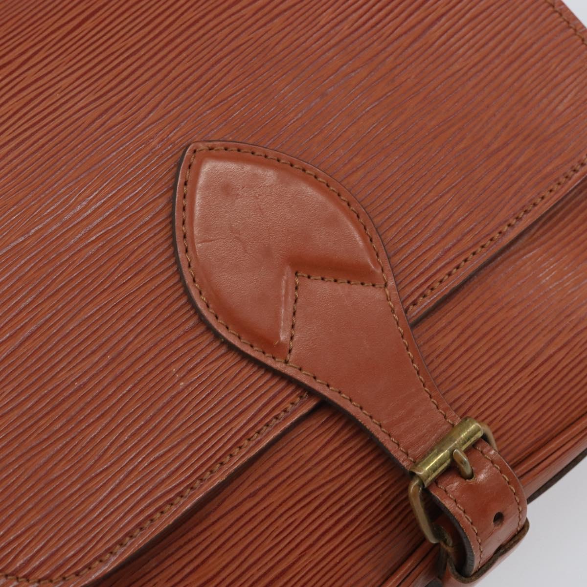 LOUIS VUITTON Epi Cartouchiere MM Shoulder Bag Brown M52243 LV Auth BA10052