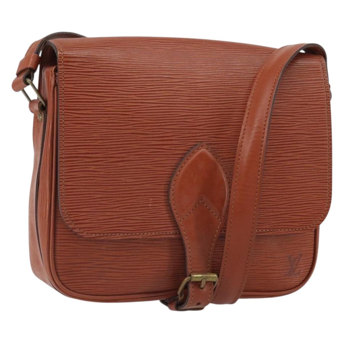 LOUIS VUITTON Epi Cartouchiere MM Shoulder Bag Brown M52243 LV Auth BA10052