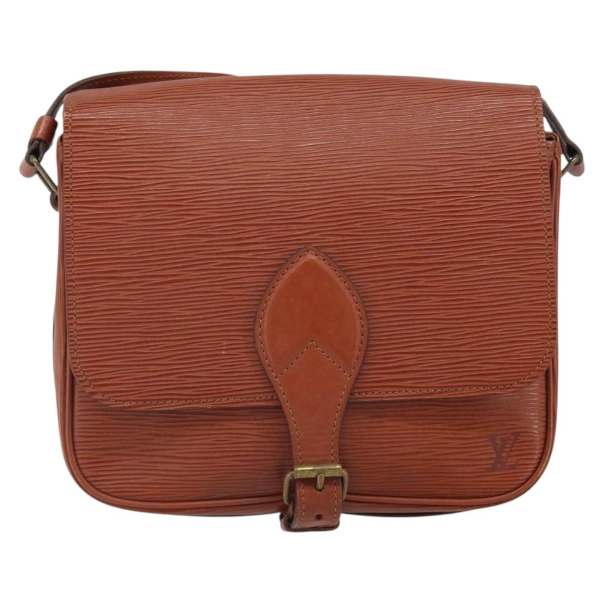 LOUIS VUITTON Epi Cartouchiere MM Shoulder Bag Brown M52243 LV Auth BA10052