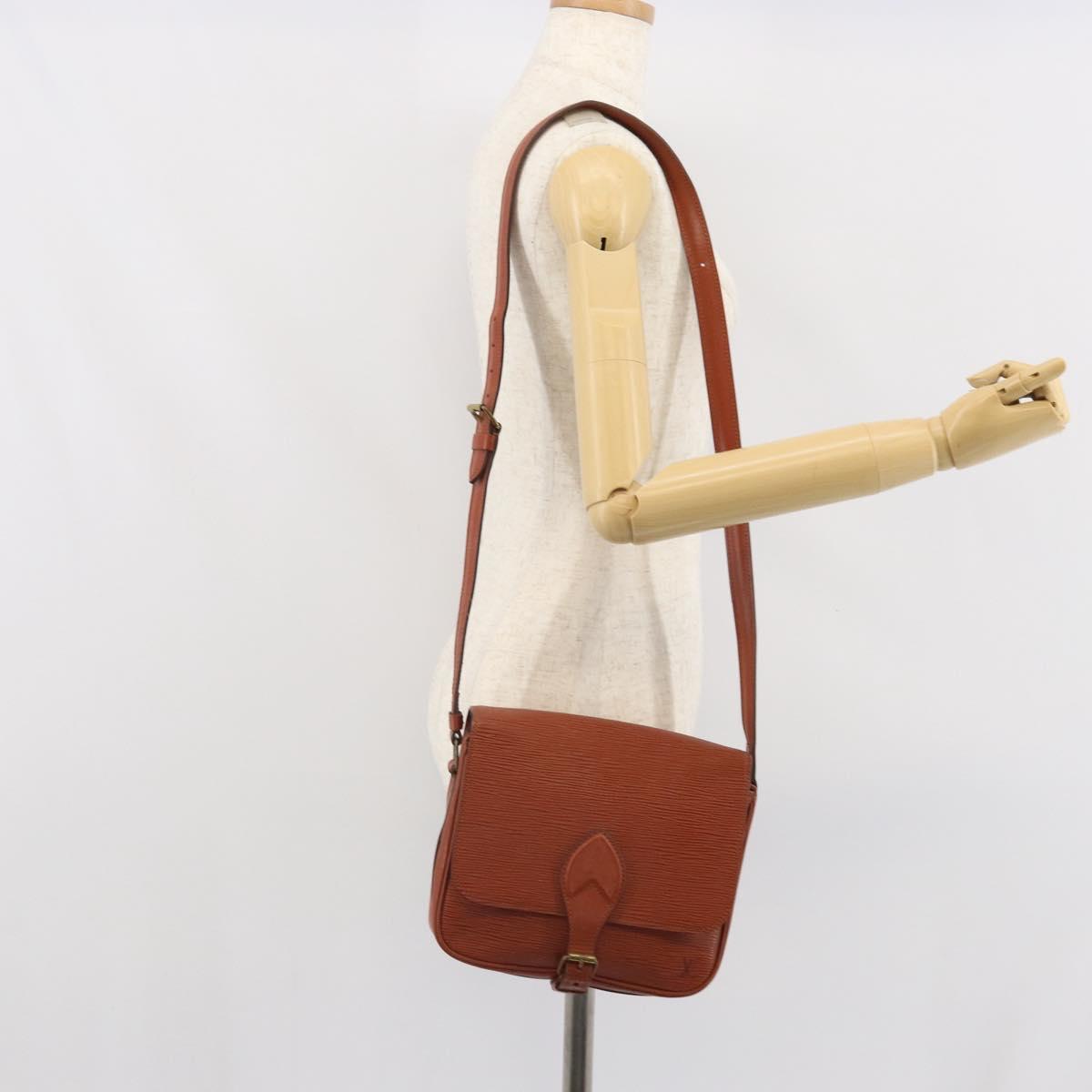 LOUIS VUITTON Epi Cartouchiere MM Shoulder Bag Brown M52243 LV Auth BA10052