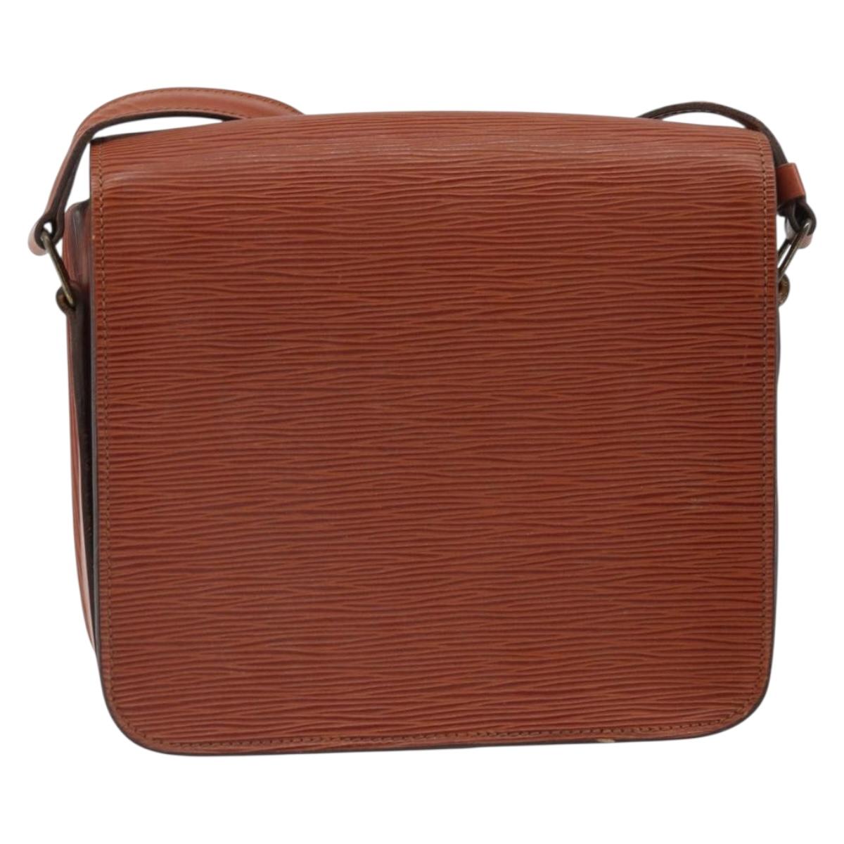 LOUIS VUITTON Epi Cartouchiere MM Shoulder Bag Brown M52243 LV Auth BA10052