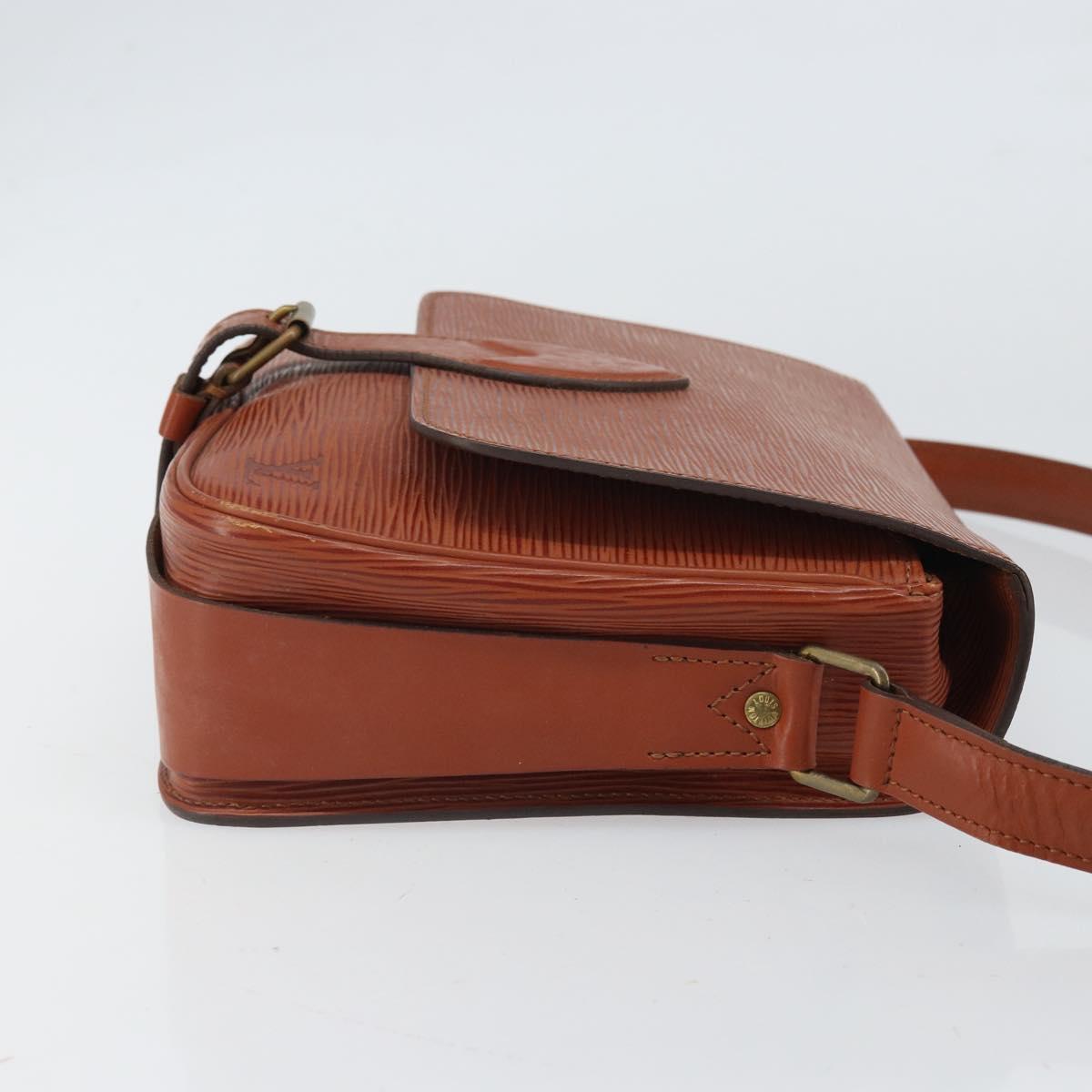 LOUIS VUITTON Epi Cartouchiere MM Shoulder Bag Brown M52243 LV Auth BA10052