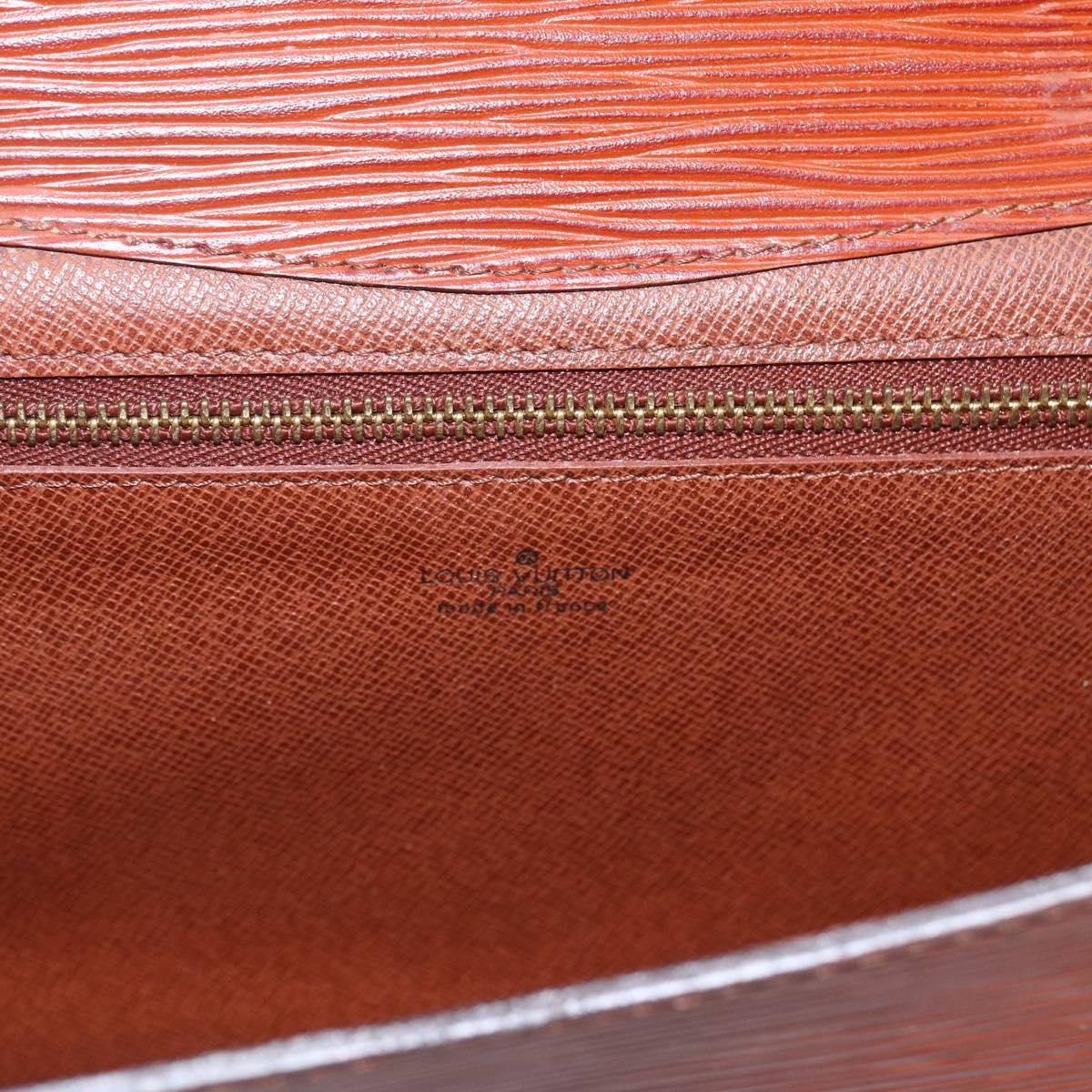 LOUIS VUITTON Epi Montaigne 27 Clutch Bag Brown LV Auth BA10055