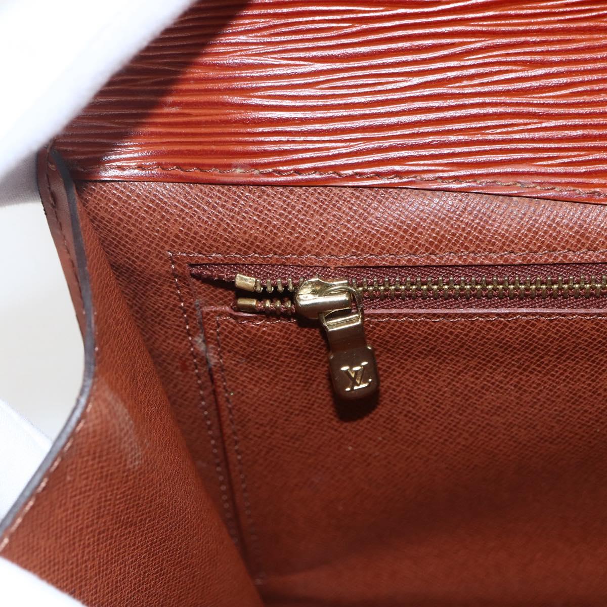 LOUIS VUITTON Epi Montaigne 27 Clutch Bag Brown LV Auth BA10055