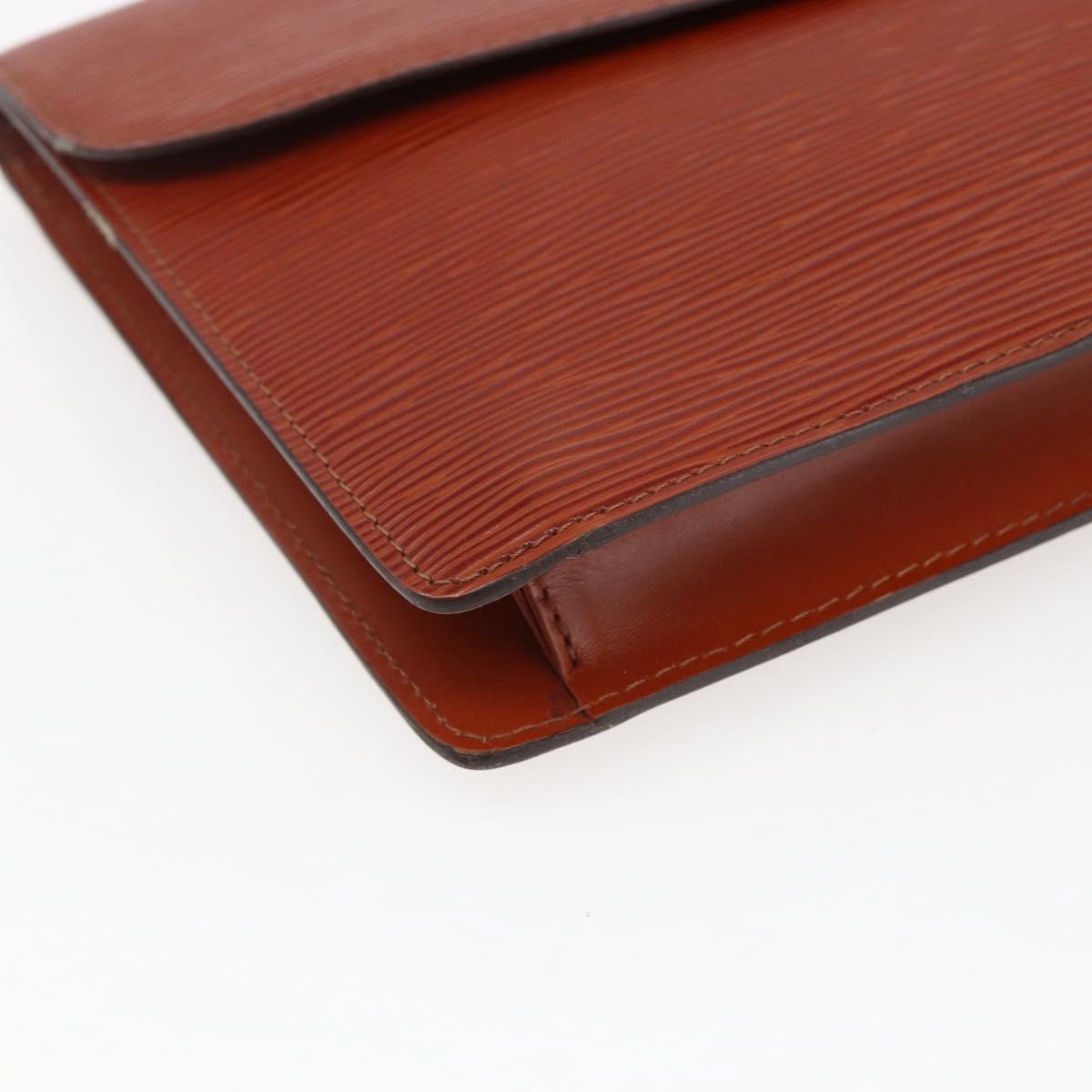 LOUIS VUITTON Epi Montaigne 27 Clutch Bag Brown LV Auth BA10055