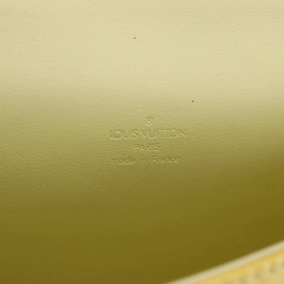 LOUIS VUITTON Monogram Vernis Spring Street Bag Lime Yellow M91068 Auth BA10056