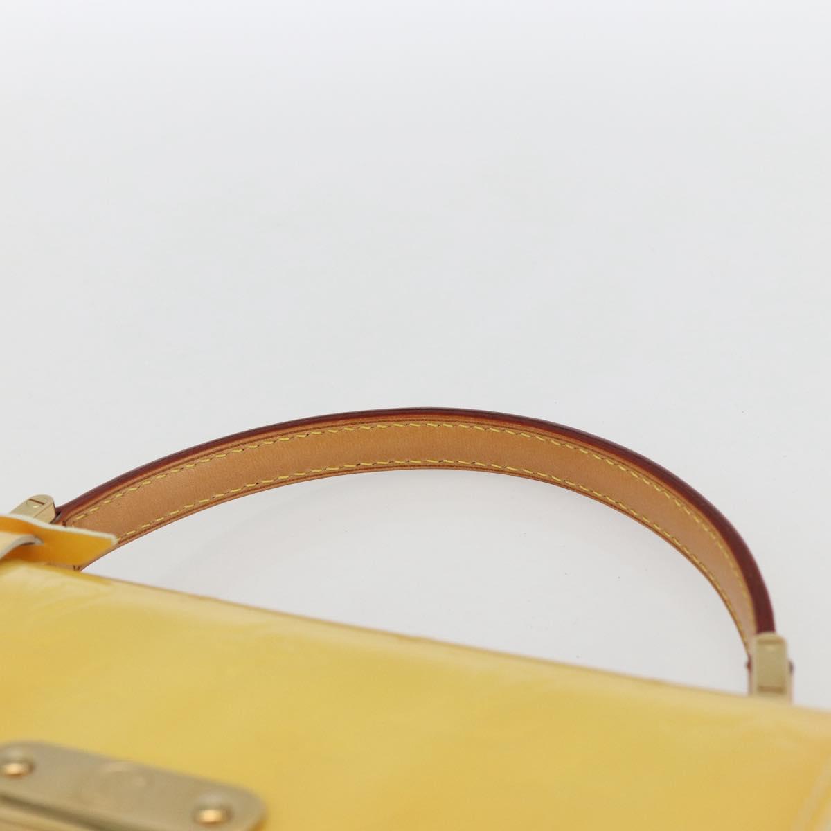 LOUIS VUITTON Monogram Vernis Spring Street Bag Lime Yellow M91068 Auth BA10056