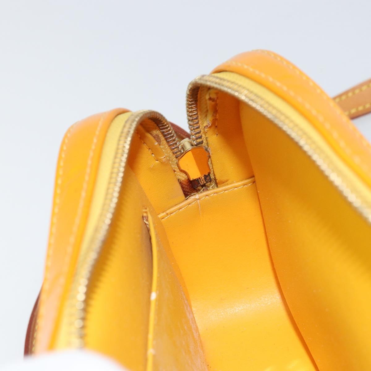 LOUIS VUITTON Monogram Vernis Christy MM Shoulder Bag Jaune M91108 Auth BA10057