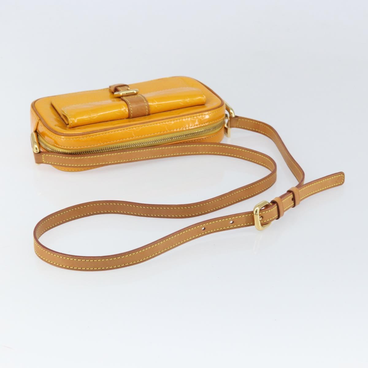 LOUIS VUITTON Monogram Vernis Christy MM Shoulder Bag Jaune M91108 Auth BA10057