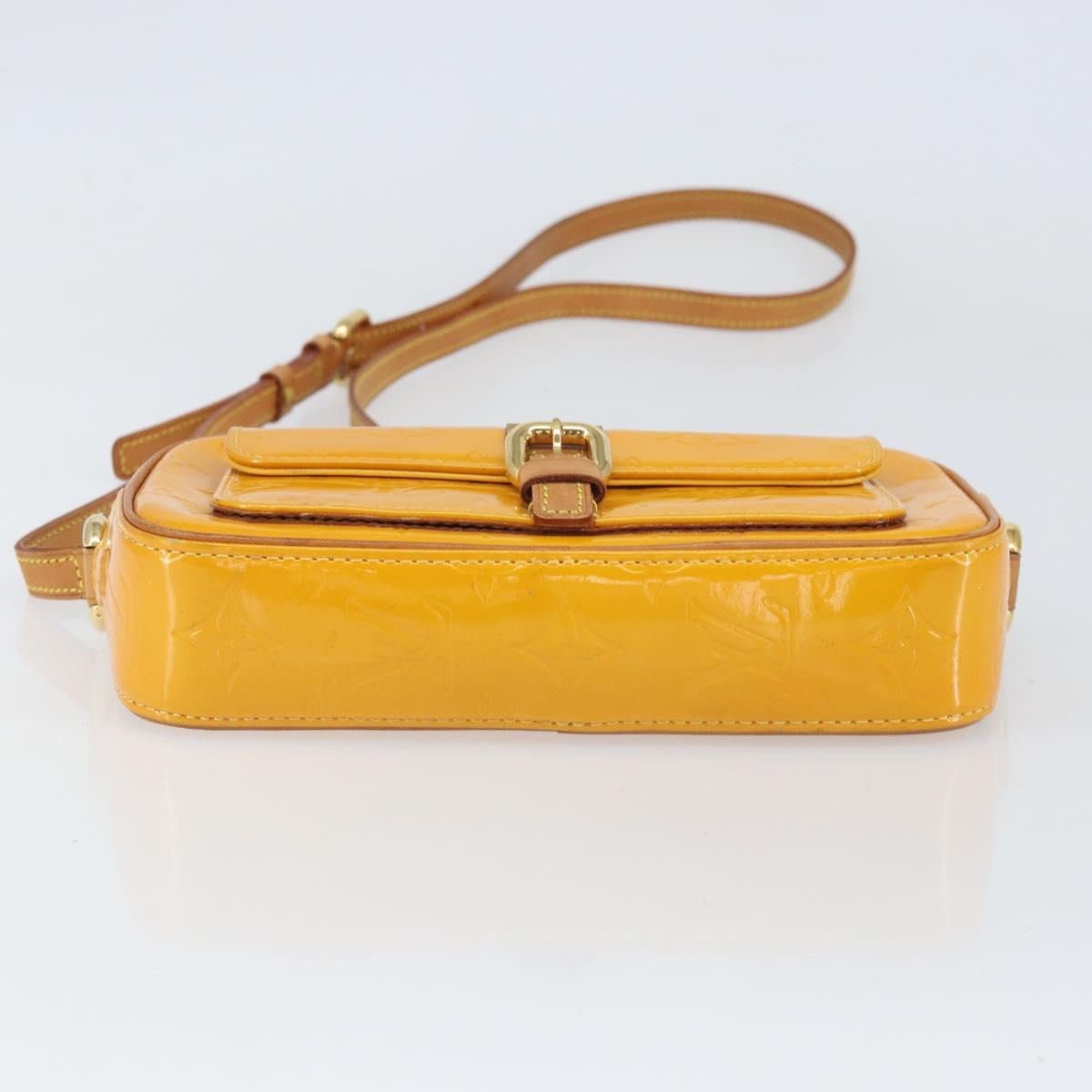 LOUIS VUITTON Monogram Vernis Christy MM Shoulder Bag Jaune M91108 Auth BA10057