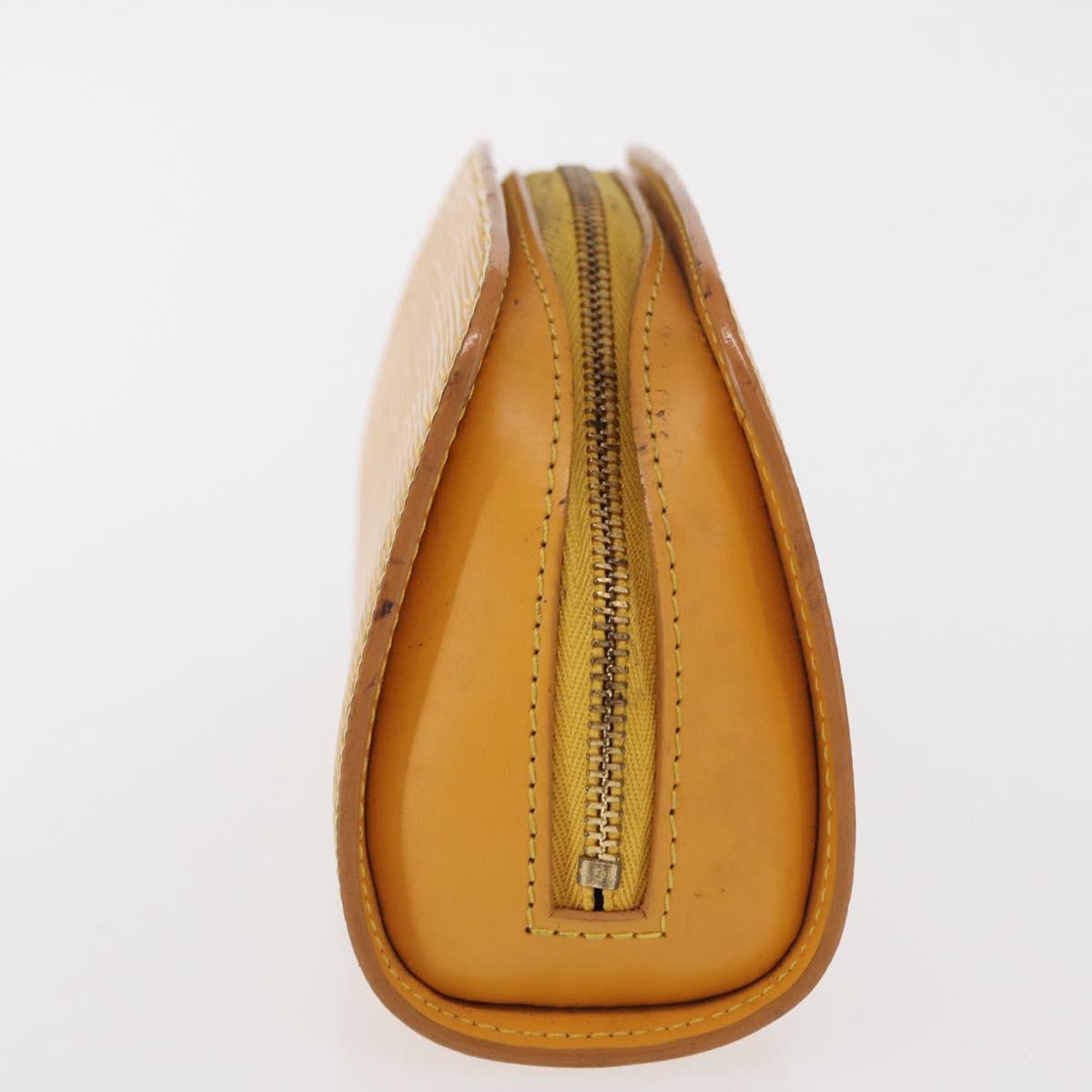 LOUIS VUITTON Epi Dauphine PM Pouch Yellow M48449 LV Auth BA10059