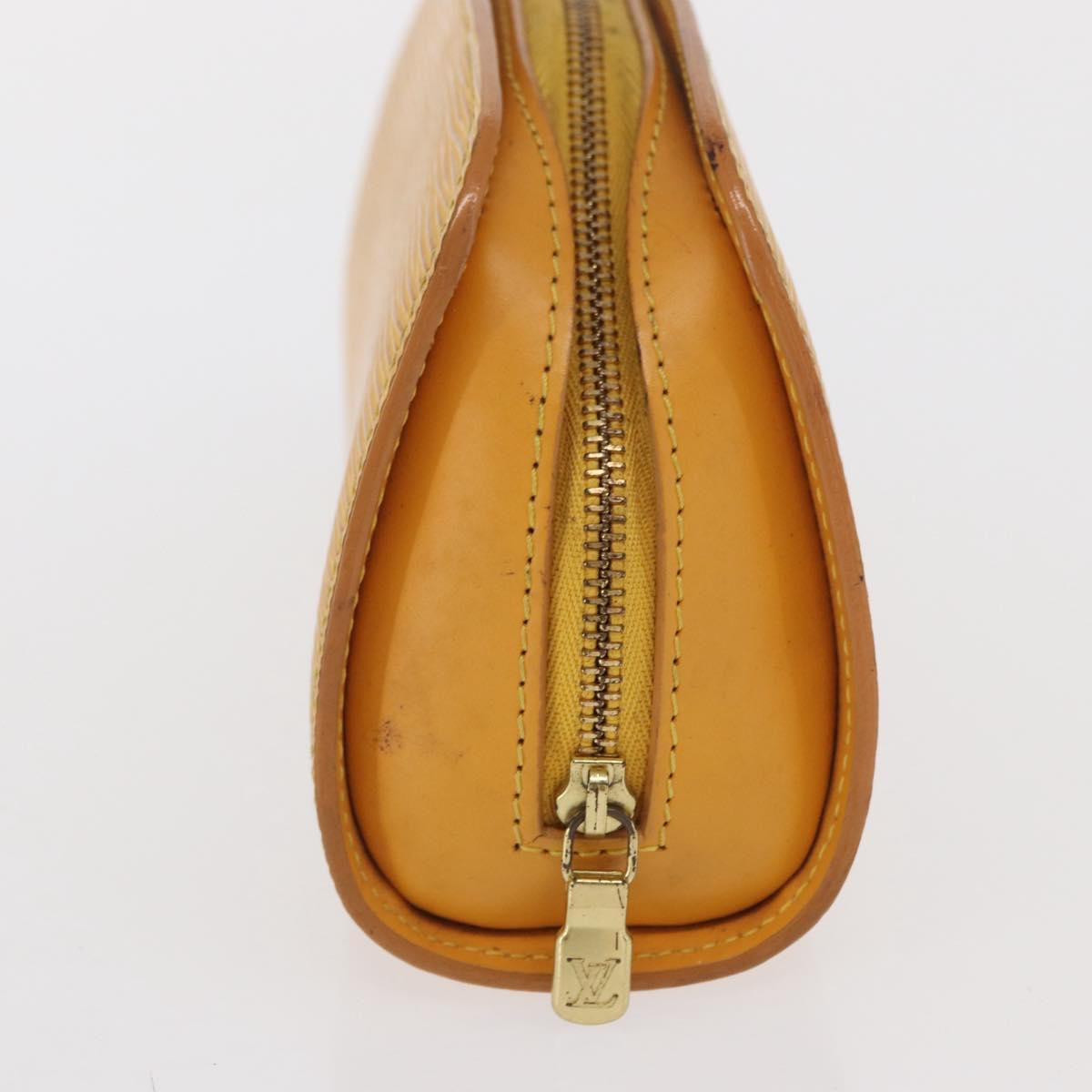LOUIS VUITTON Epi Dauphine PM Pouch Yellow M48449 LV Auth BA10059