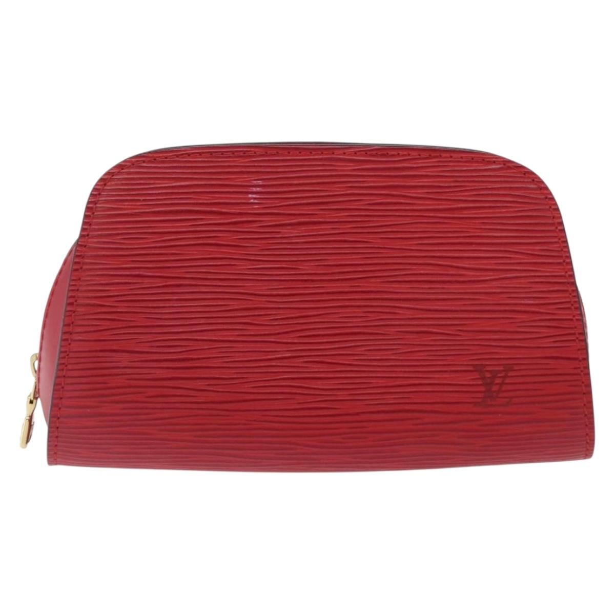 LOUIS VUITTON Epi Dauphine PM Pouch Castilian Red M48447 LV Auth BA10060