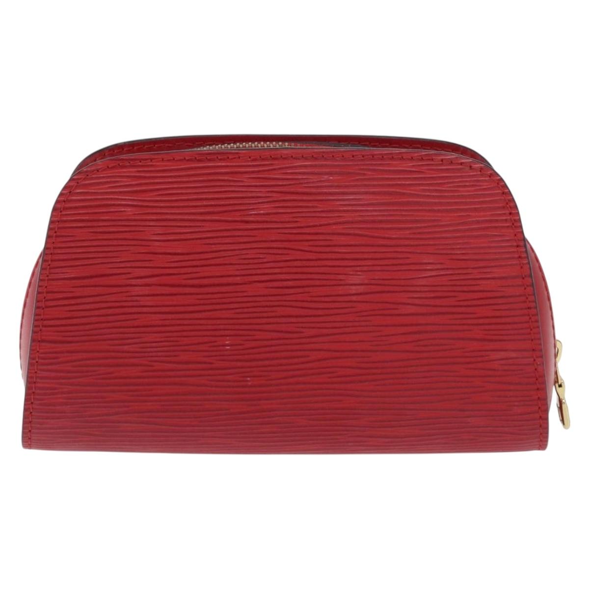 LOUIS VUITTON Epi Dauphine PM Pouch Castilian Red M48447 LV Auth BA10060