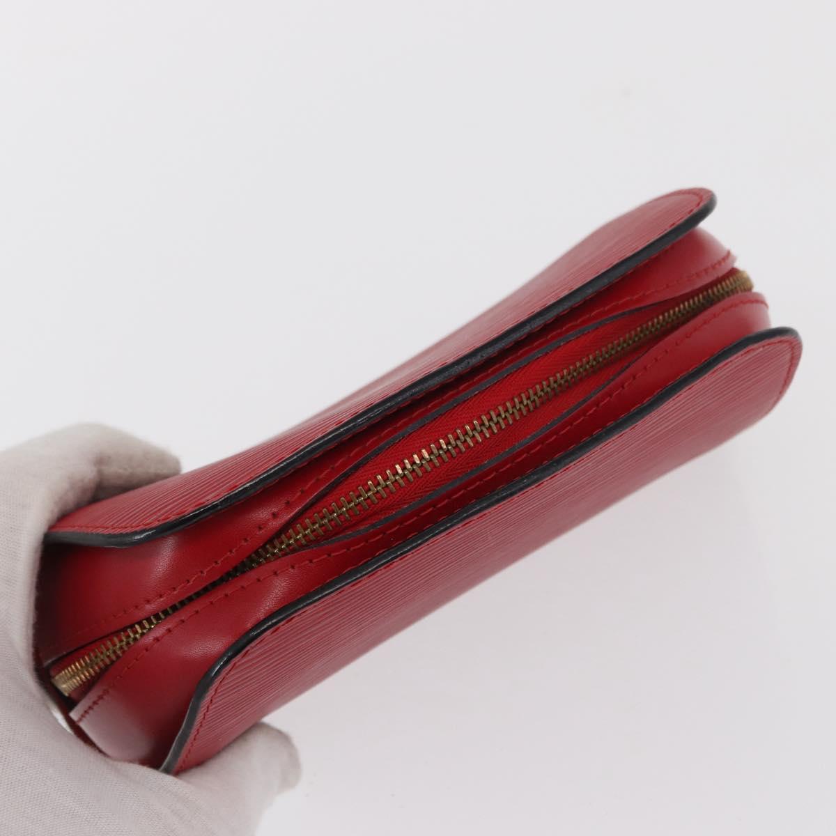 LOUIS VUITTON Epi Dauphine PM Pouch Castilian Red M48447 LV Auth BA10060